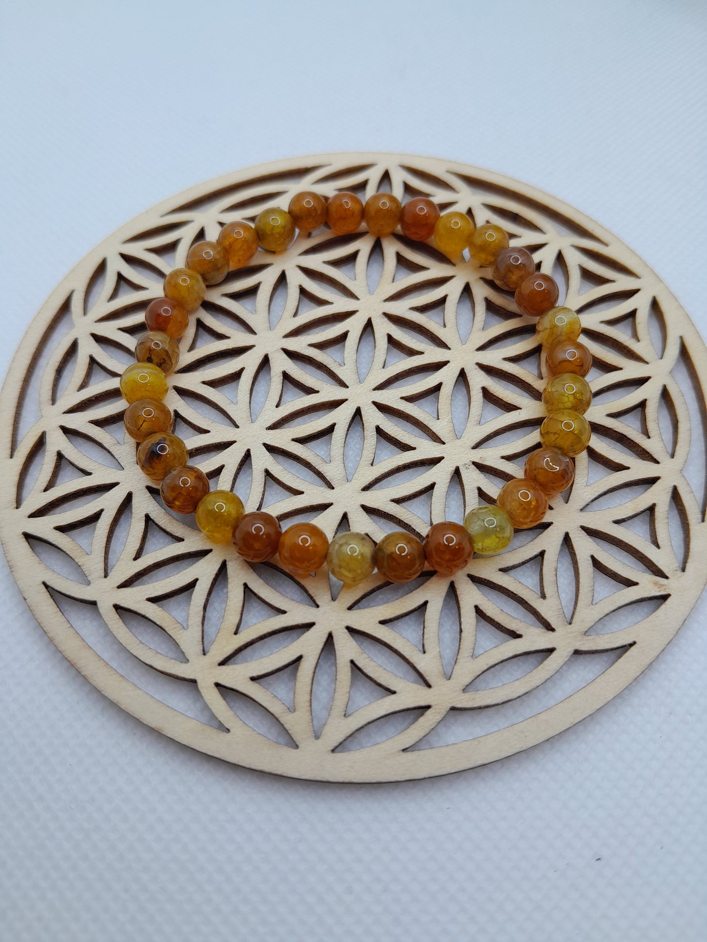 Bracelet en Pierre Naturelle - Oeil de Dragon jaune -