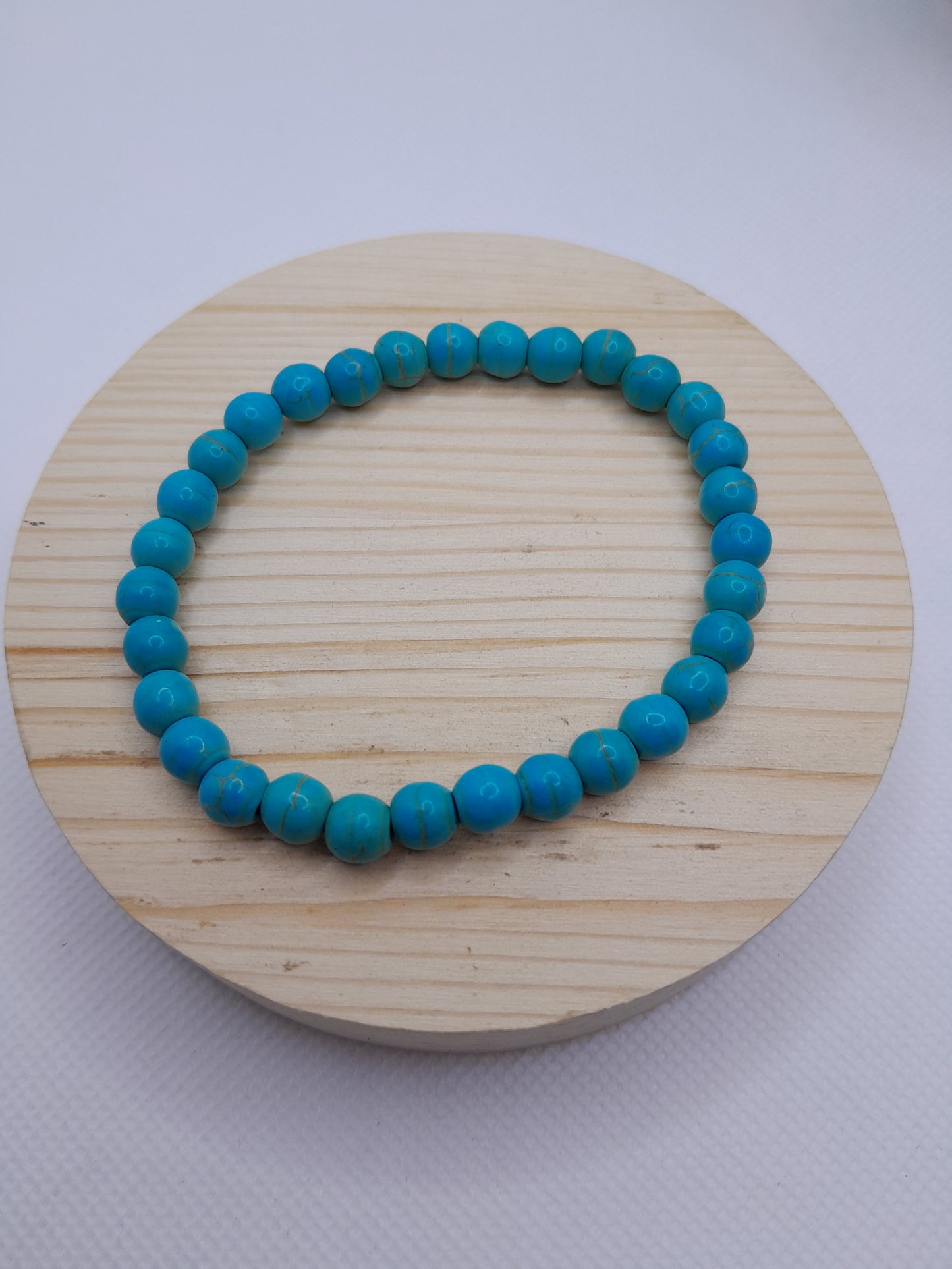 Bracelet en Pierre Naturelle - Turquoise - 6 mm