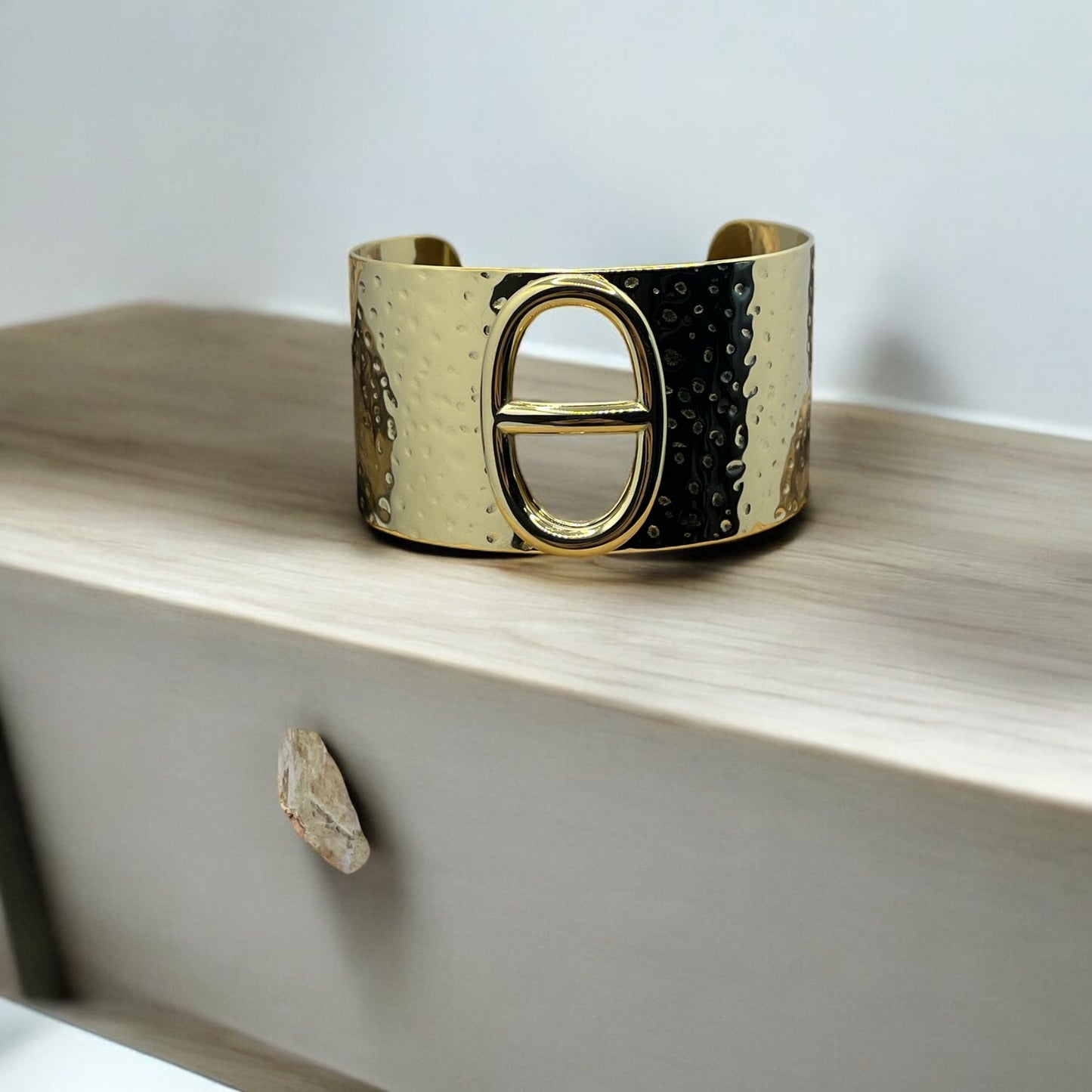Bracelet JONC Large élégant mode - Acier Inoxydable en Doré ou en Argenté