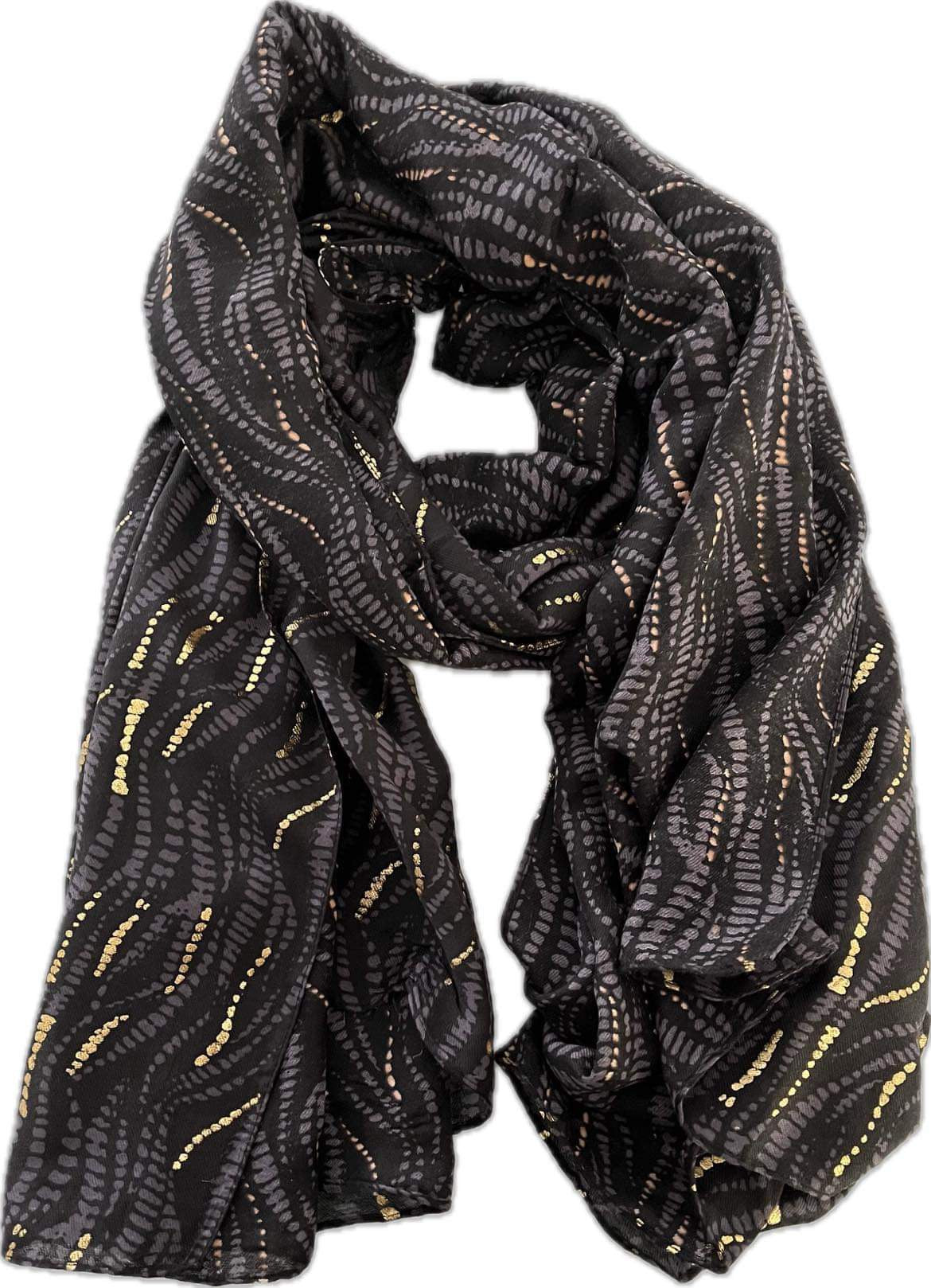 Foulard Doux et Chaleureux Femme de Couleur Noirs avec nuance gris et doré