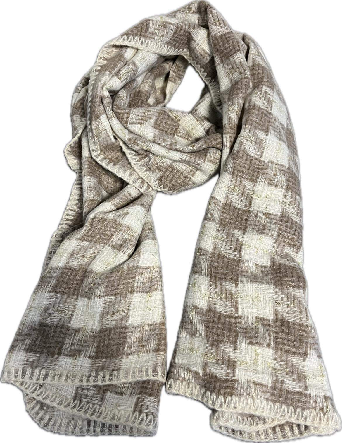 Echarpes douce, chaude et chaleureuse de couleur beige et taupe