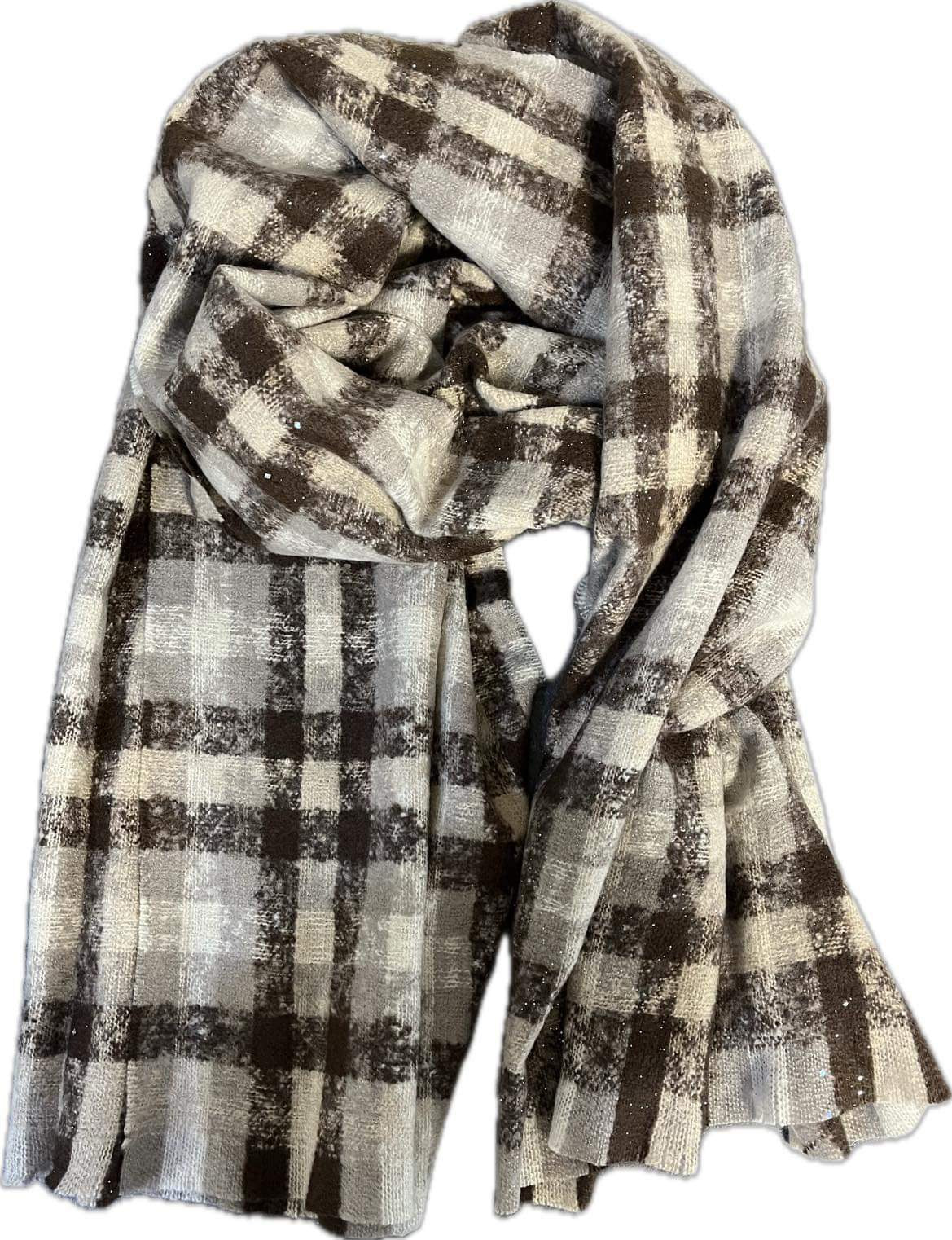 Echarpes chaude, douce et chaleureux de couleur Marron - écru