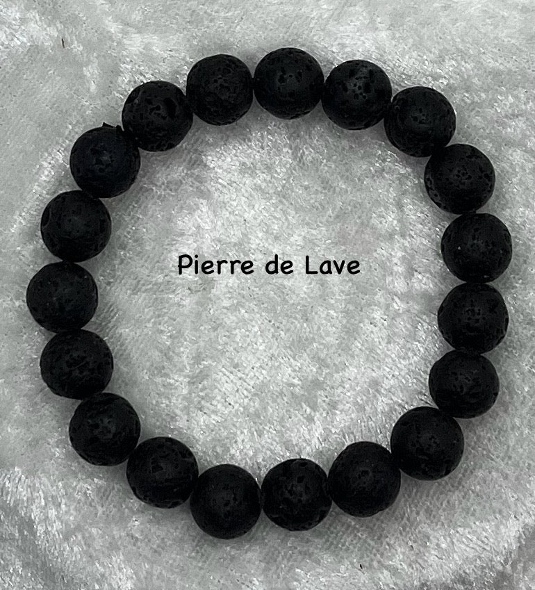 Bracelet Pierres Naturelles (10 mm) Pierre de Lave