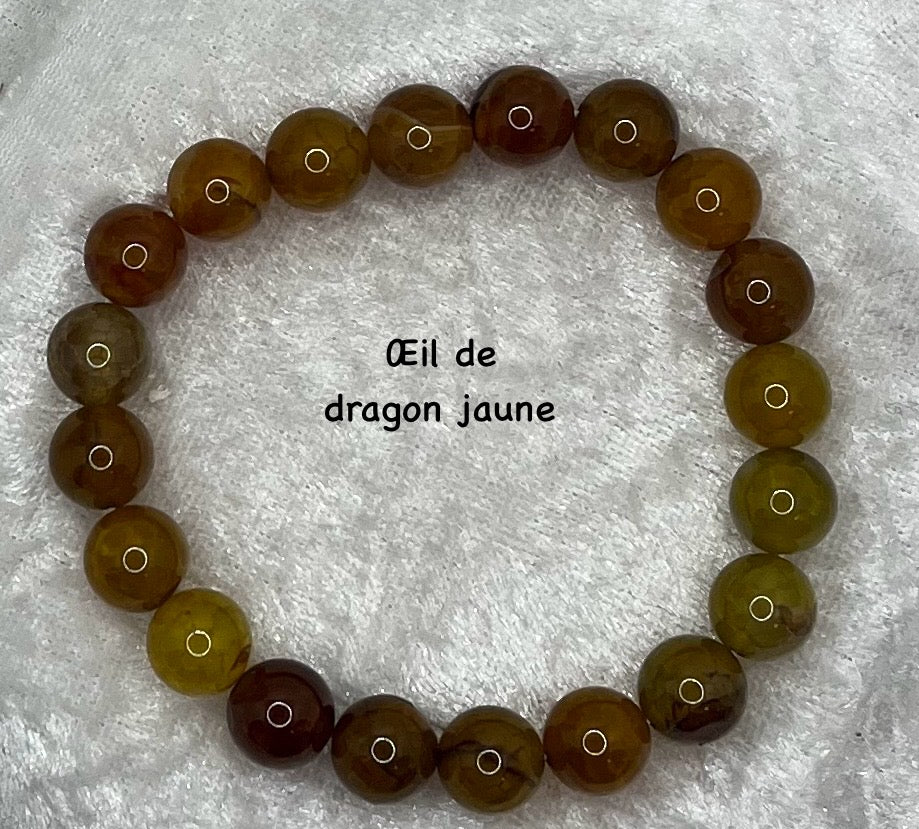 Bracelet Pierres Naturelles (10 mm) - Oeil de dragon jaune