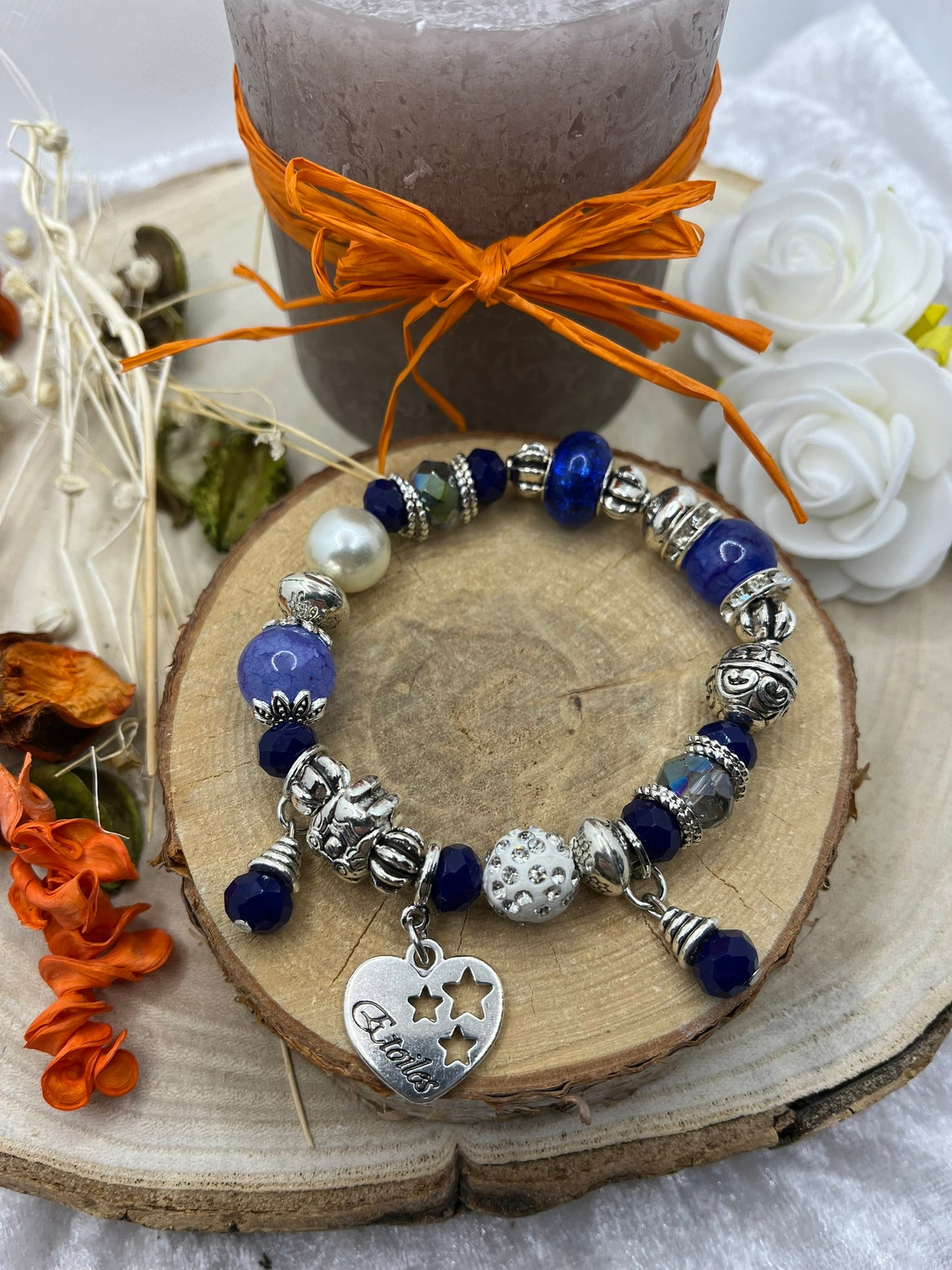 Bracelet fantaisie très chic mode ornés de pendentif coeur - acier inoxydable