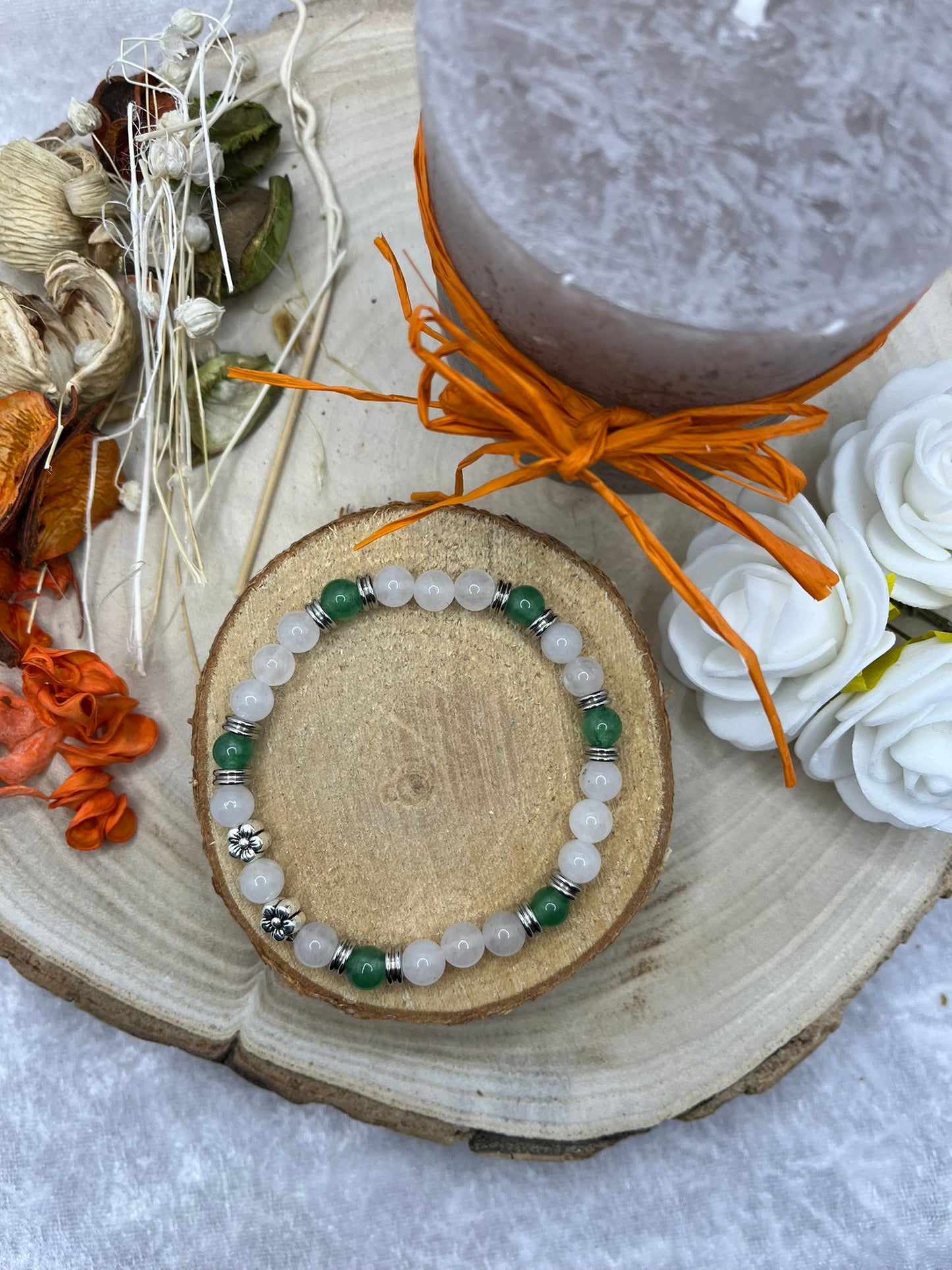 Bracelets en Pierres Naturelles de Pierre de Lune et Aventurine - Fait Main