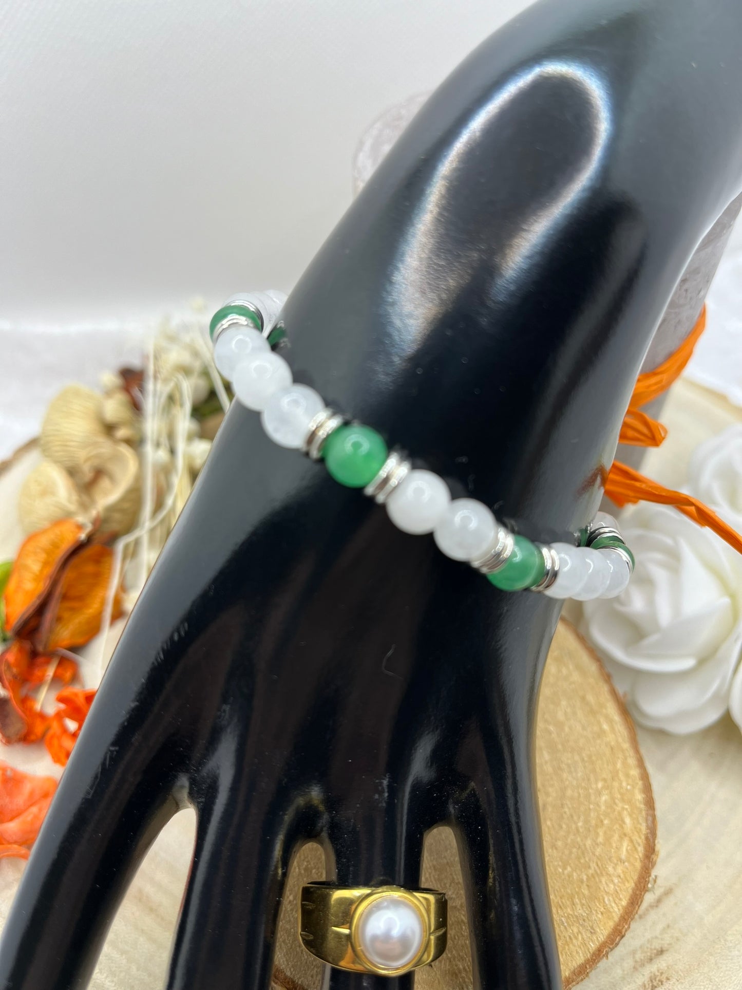 Bracelets en Pierres Naturelles de Pierre de Lune et Aventurine - Fait Main