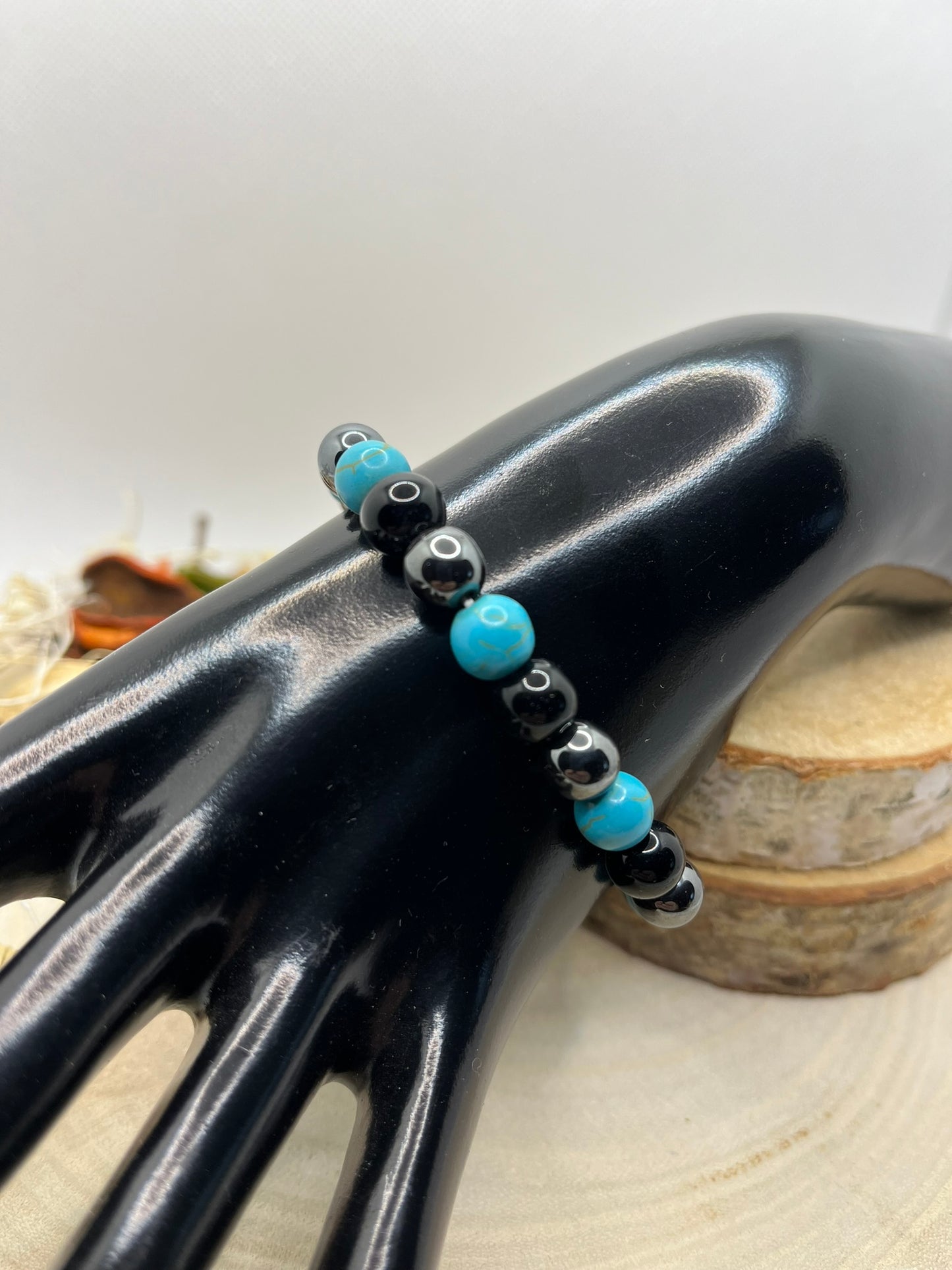 Bracelet Pierre naturelles - Turquoise/Hématite/Onyx