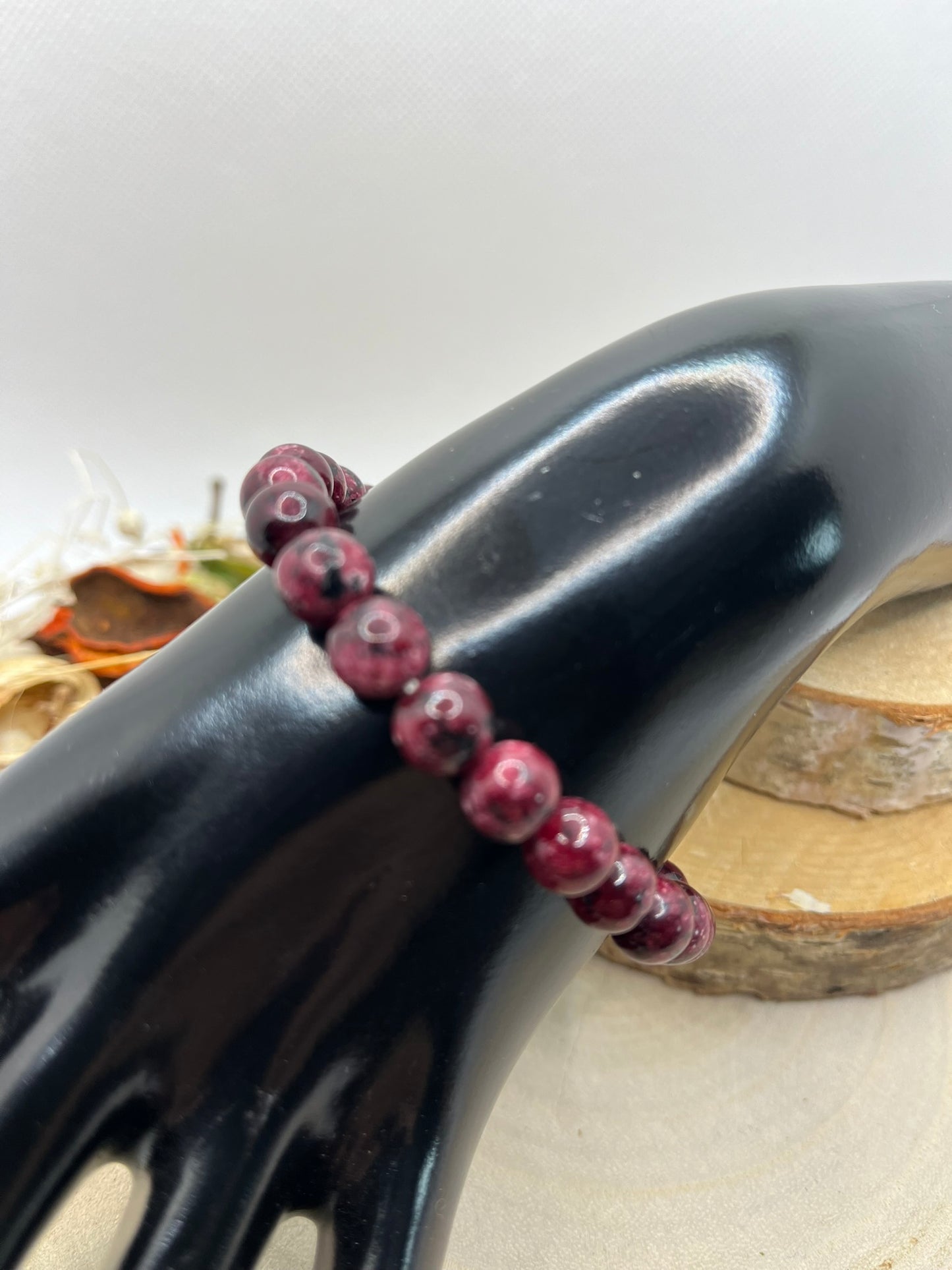 Bracelets pierres - Granit Bordeau
