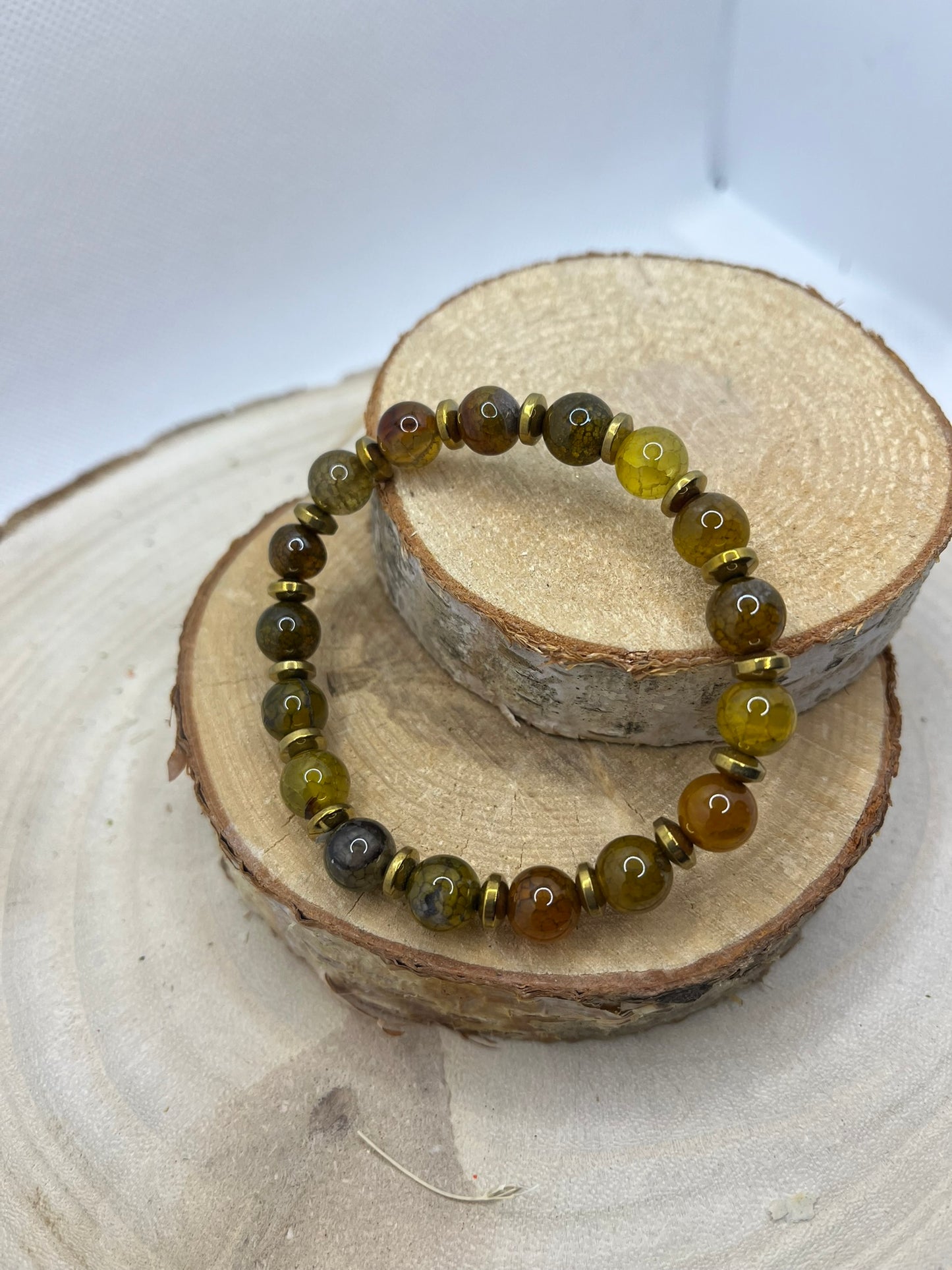 Bracelets Pierres - Oeil de dragon jaune