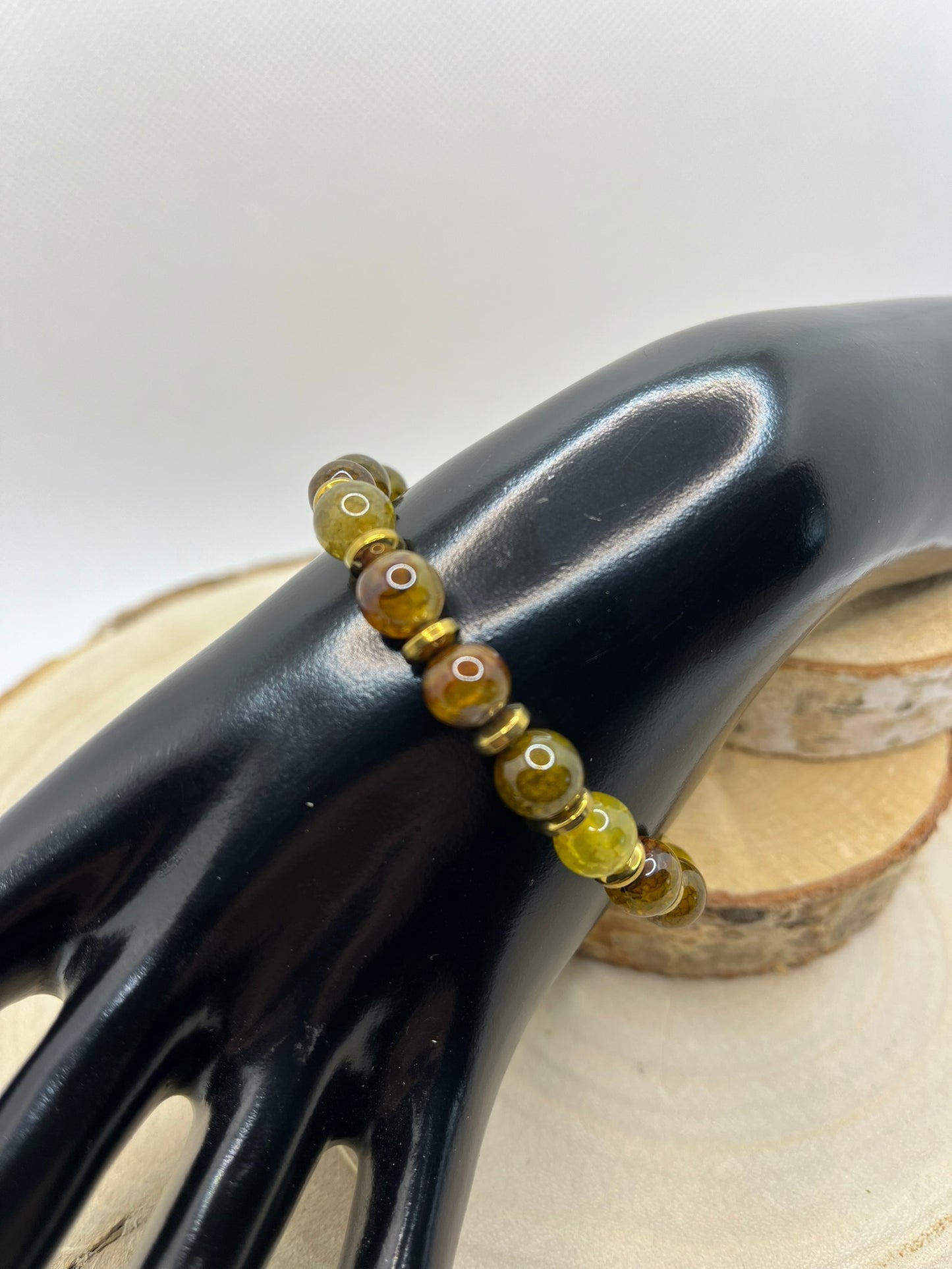 Bracelets Pierres - Oeil de dragon jaune