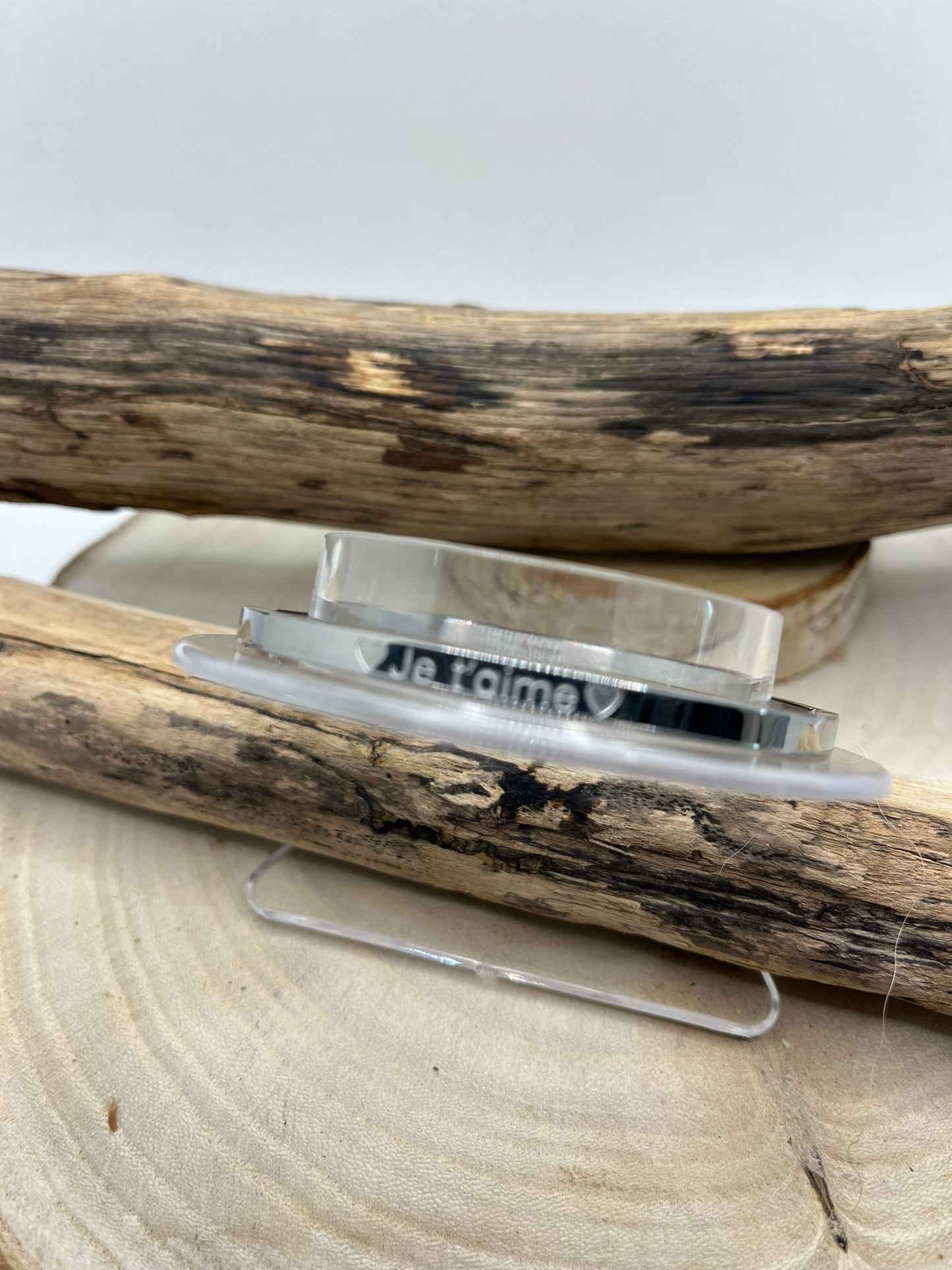 Bracelets Jonc à message ( Je t'aime ) - Acier inoxydable en doré ou en argenté