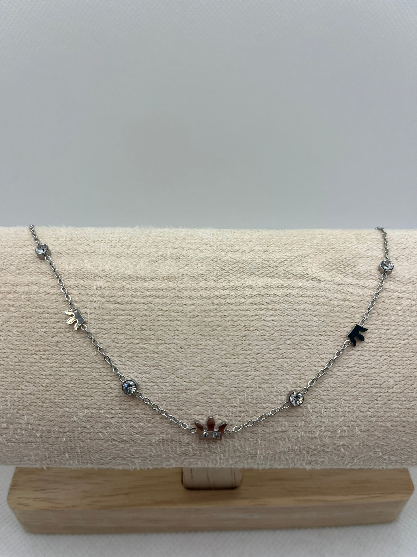Bracelet Chaine fine avec des strass brillant - Acier inoxydable - Argenté