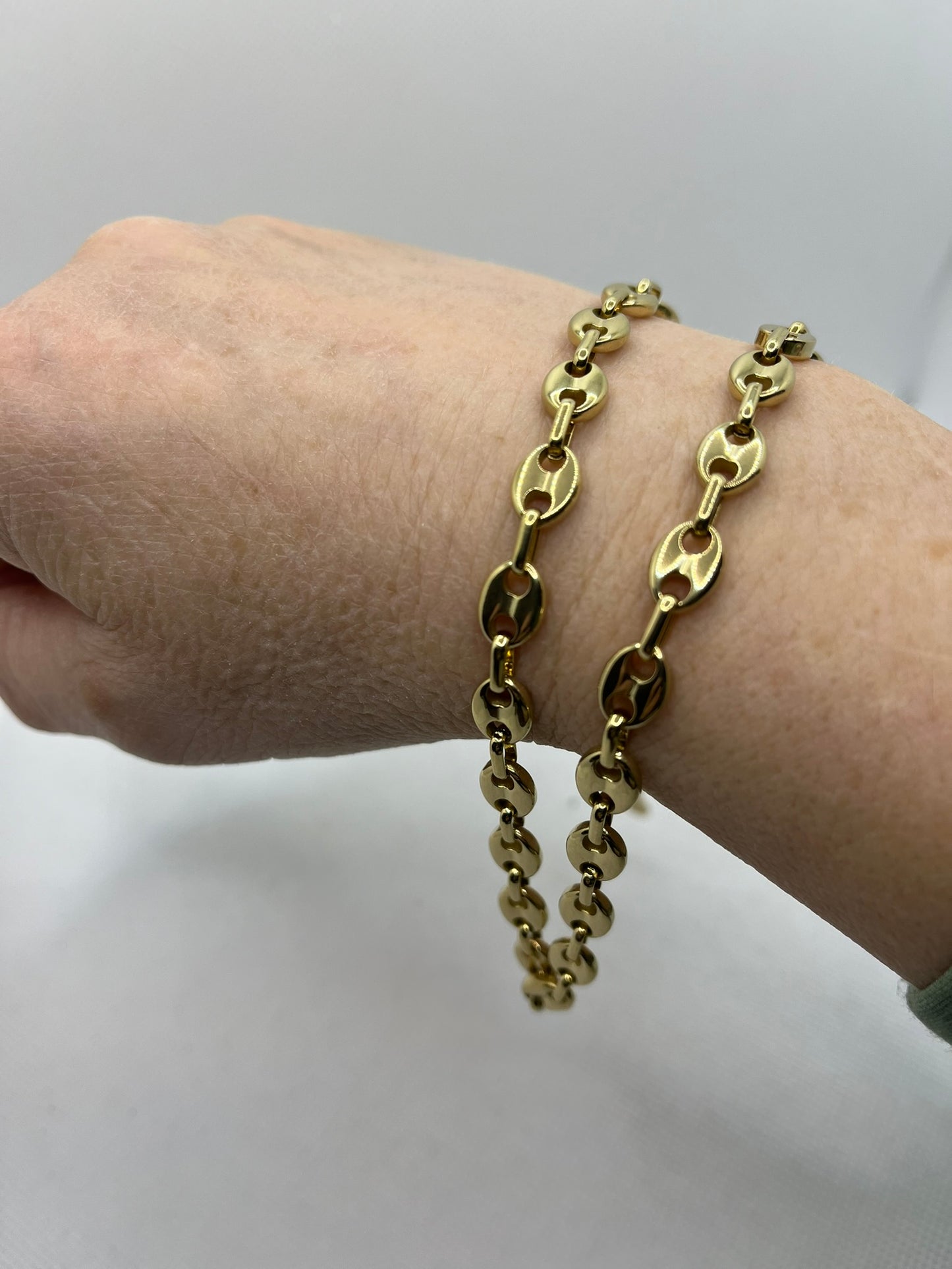 Collier Chaîne Grain de café doré en Acier Inoxydable
