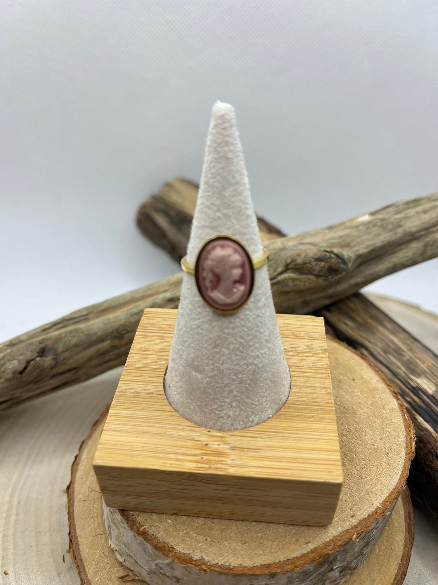 Bague réglable camé acier inoxydable doré existe en 3 Couleurs - noir - rose et bleu