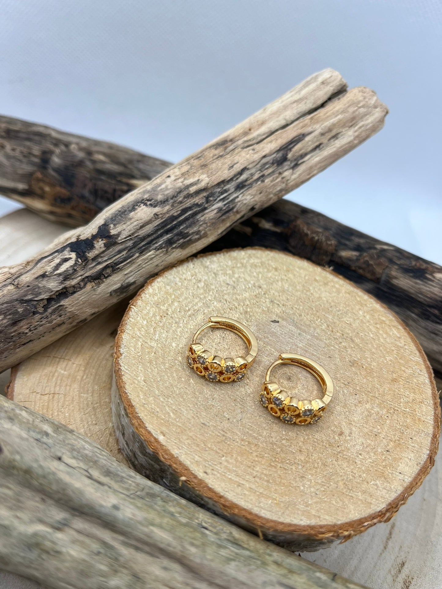 Boucles d'oreilles Créole Chic Ornée de strass brillant - Acier Inoxydable