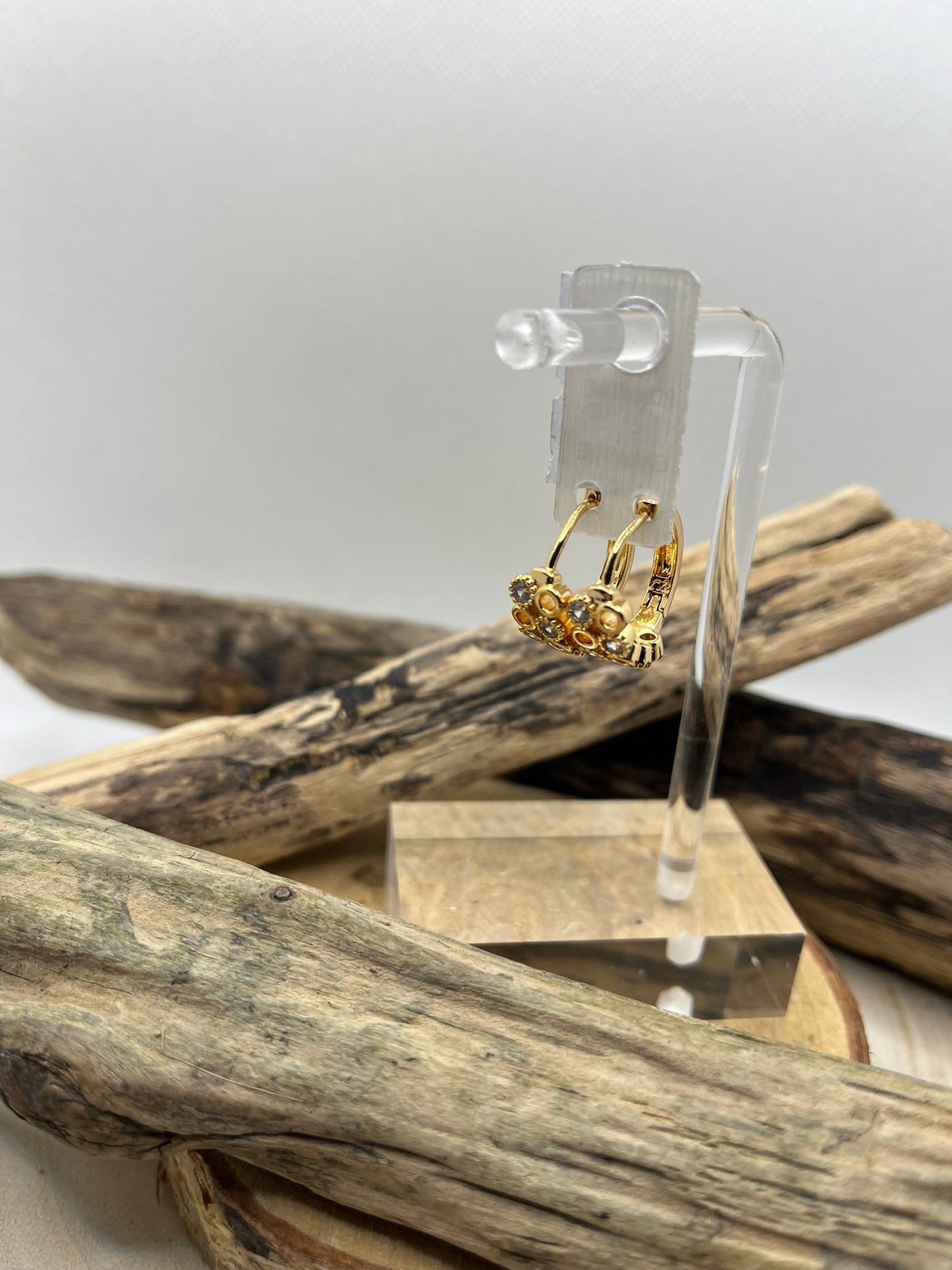 Boucles d'oreilles Créole Chic Ornée de strass brillant - Acier Inoxydable