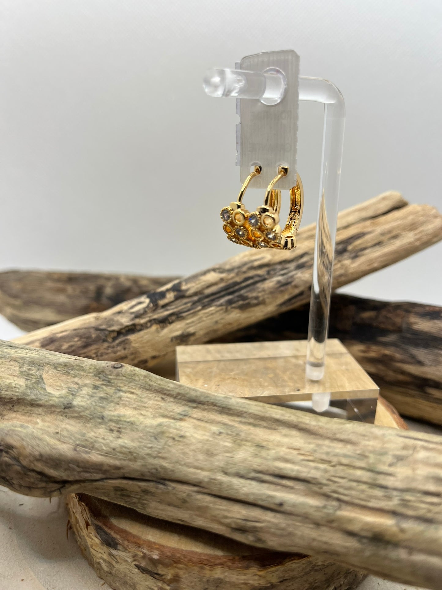 Boucles d'oreilles Créole Chic Ornée de strass brillant - Acier Inoxydable
