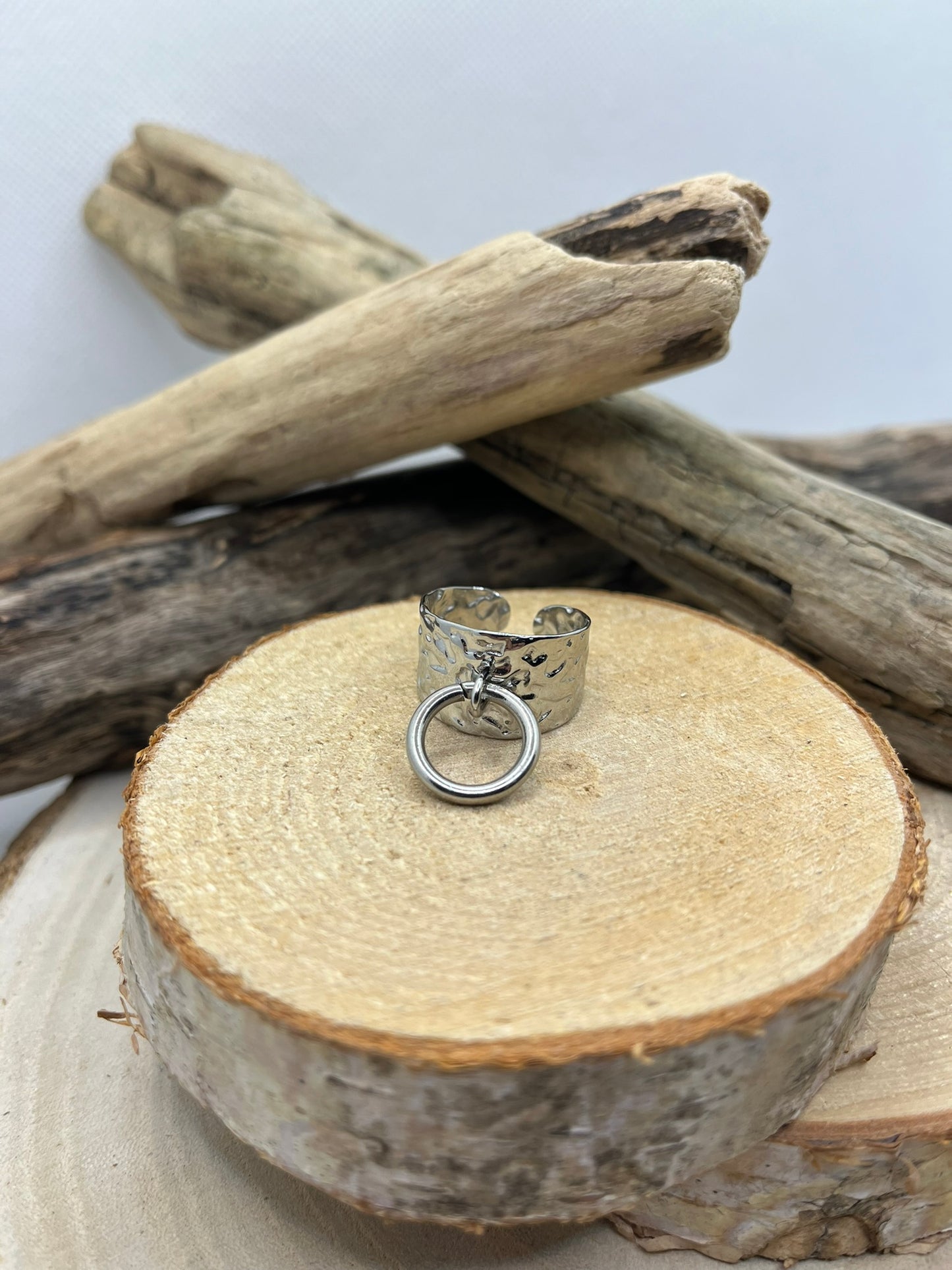 Bague en acier inoxydable tendance de couleur Doré et de couleur Argenté ajustable à la mode