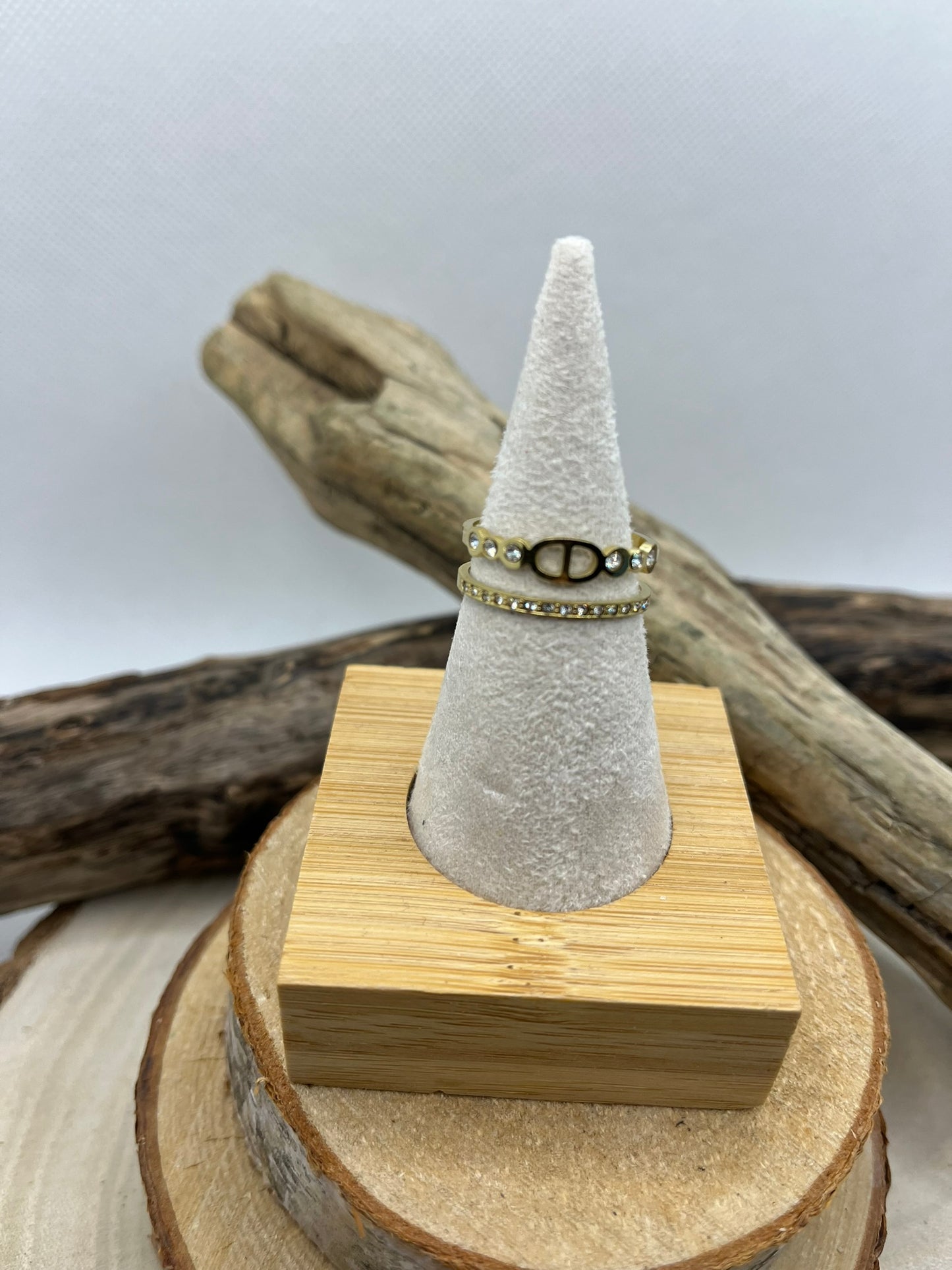 Bague en Acier inoxydable ajustable très stylé mode - Doré ou en Argenté