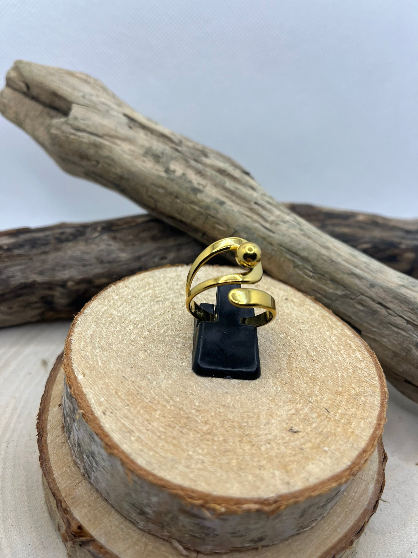 Bague Large Chic en Acier inoxydable ajustable - Doré