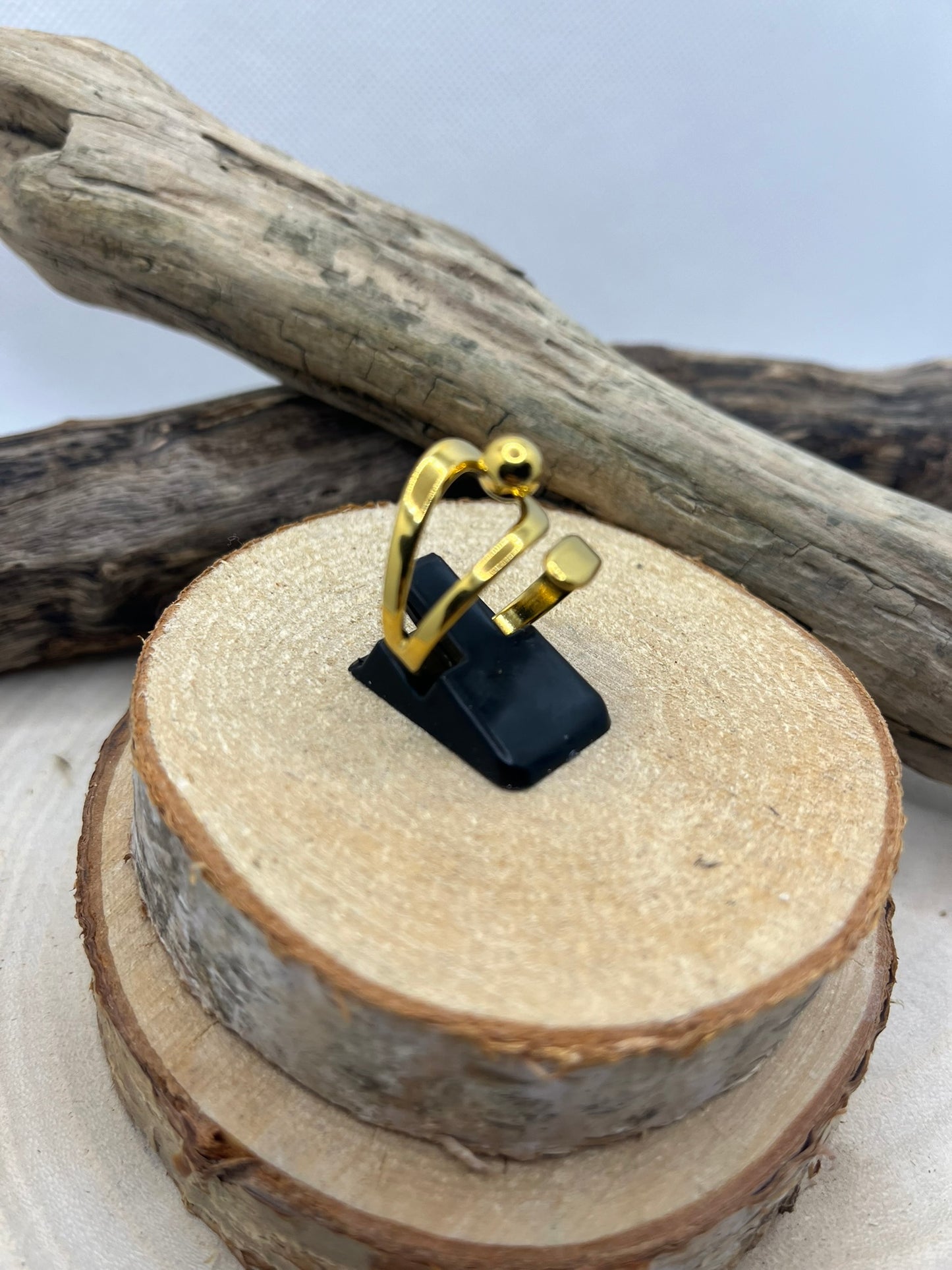 Bague Large Chic en Acier inoxydable ajustable - Doré