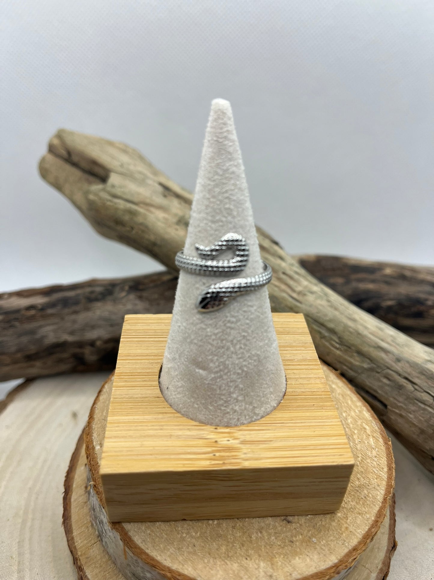 Bague en Acier inoxydable ajustable mode style serpent - Doré ou en Argenté