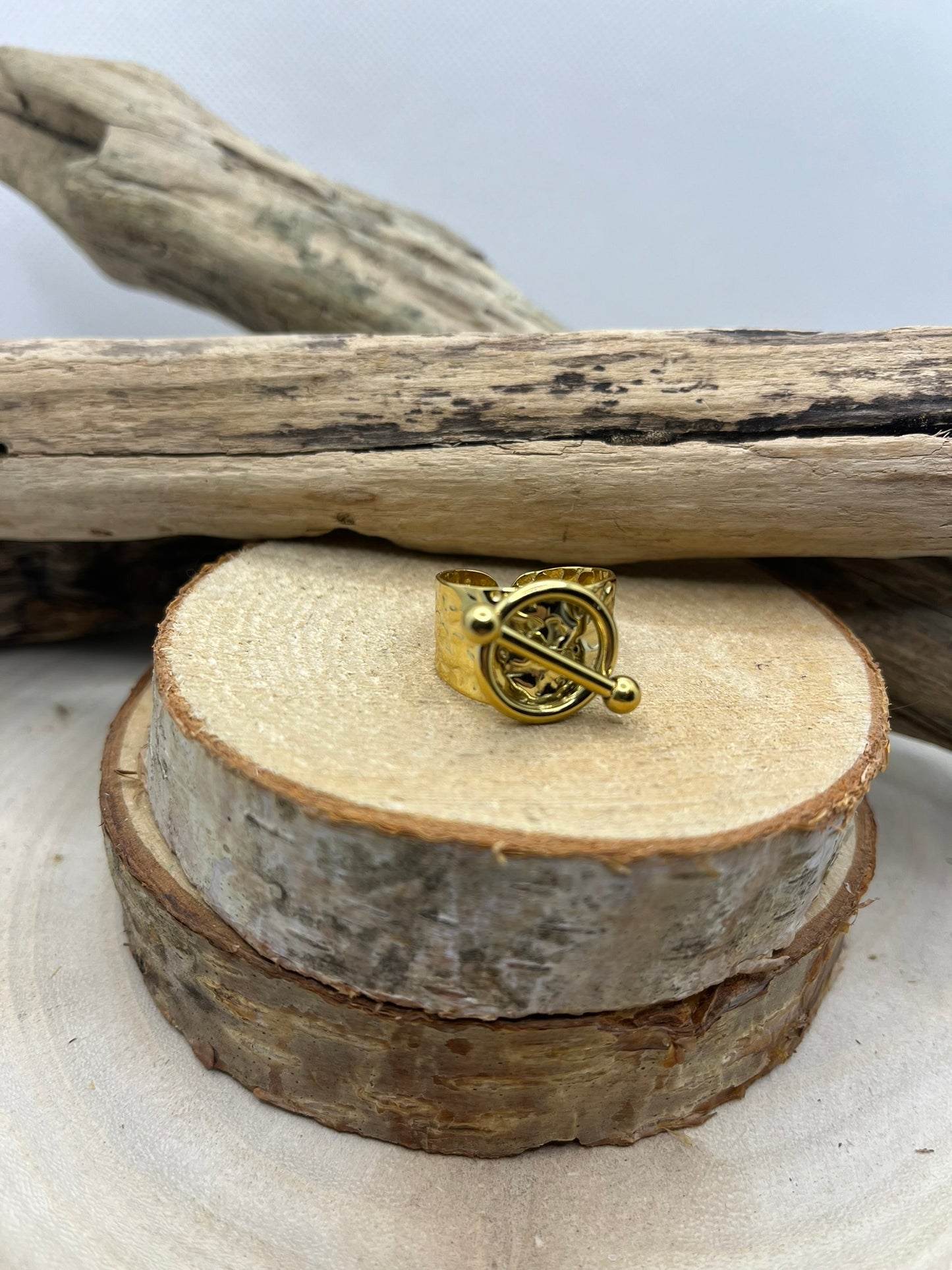 Bague en acier inoxydable tendance de couleur Argenté ajustable à la mode