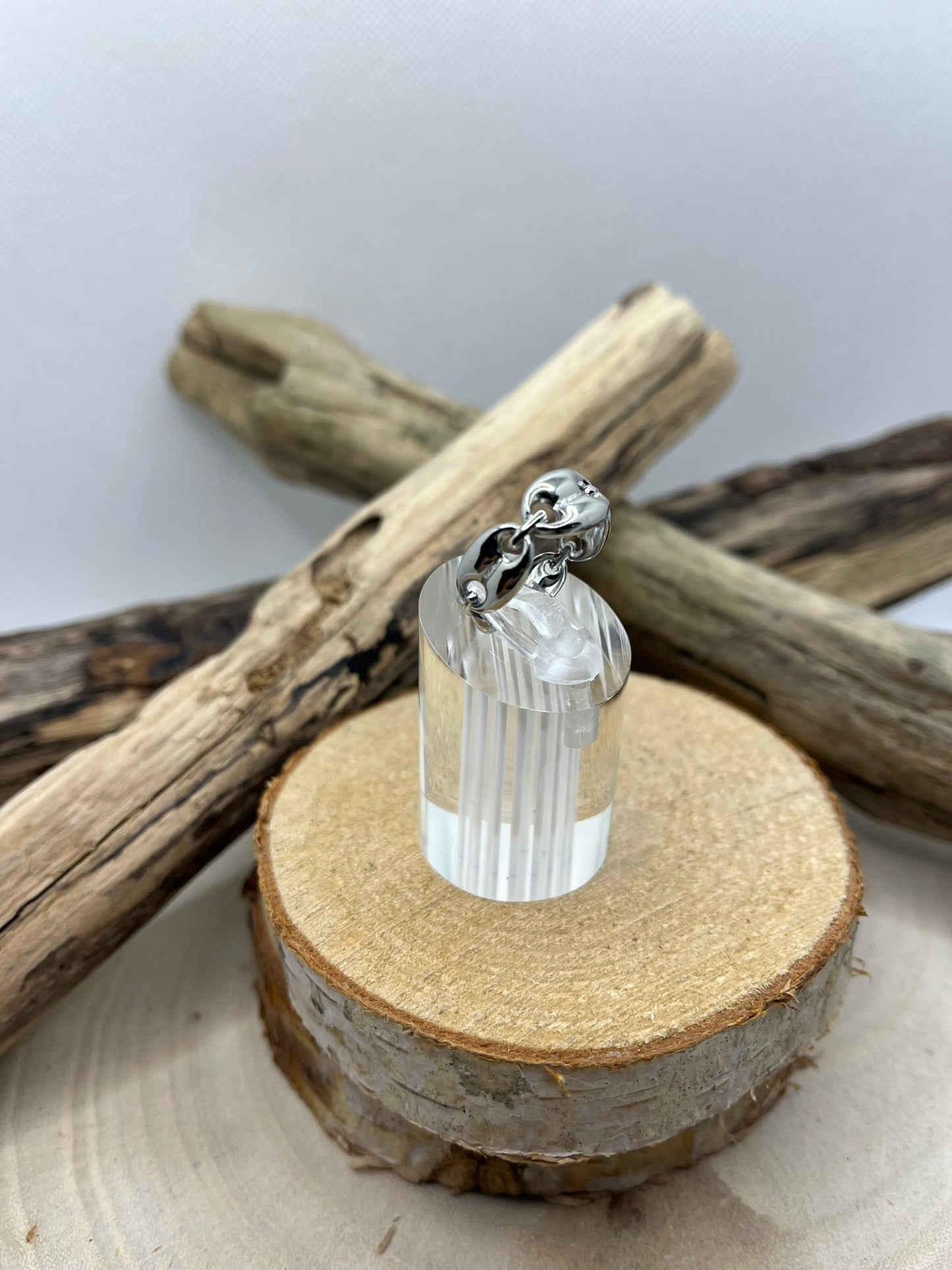 Bague en acier inoxydable prix raisonnable grain de café couleur Argenté ajustable à la mode