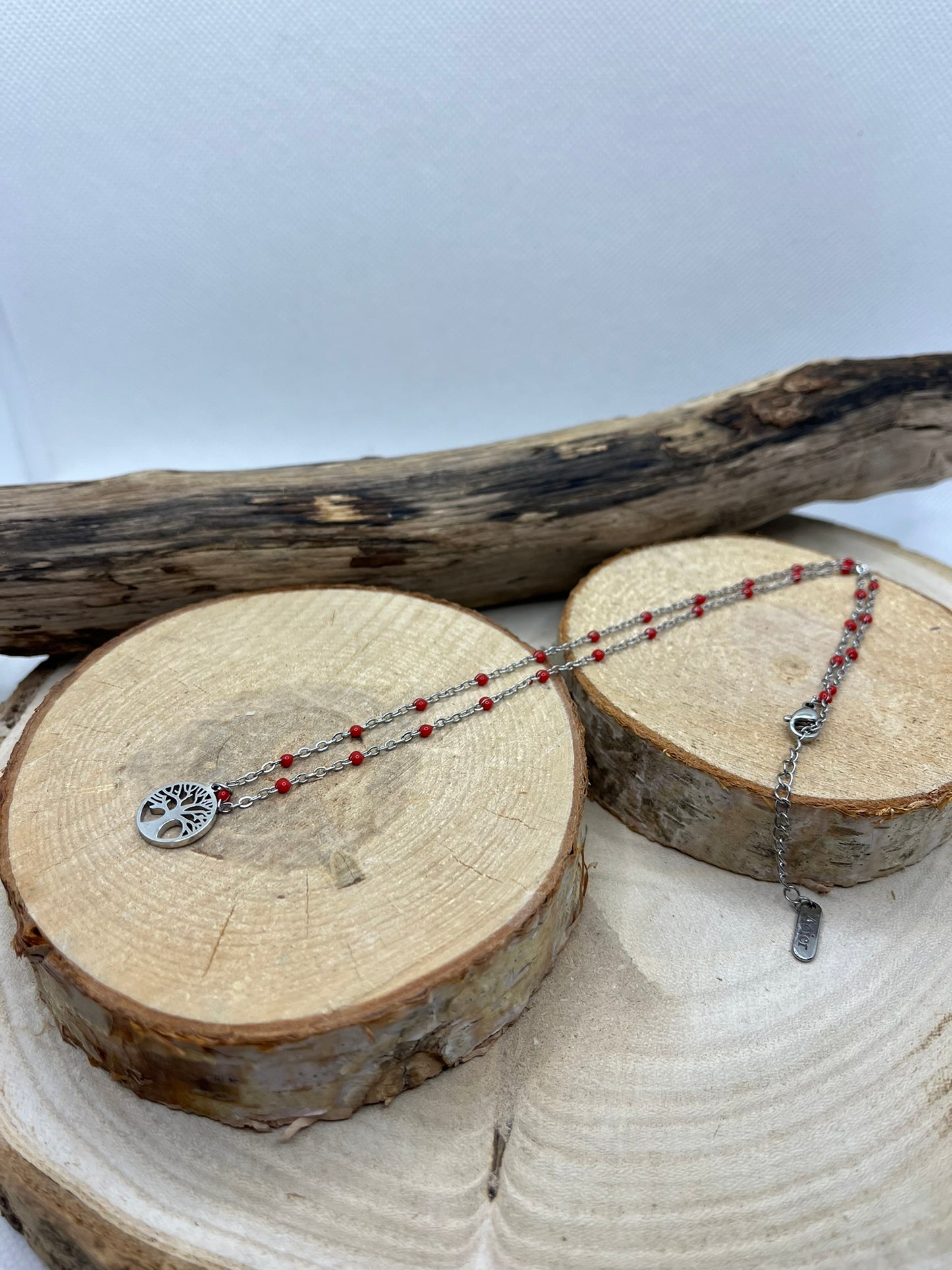 Collier Femme Chaine fine avec Pendentif Arbre de vie - Acier Inoxydable - Argenté
