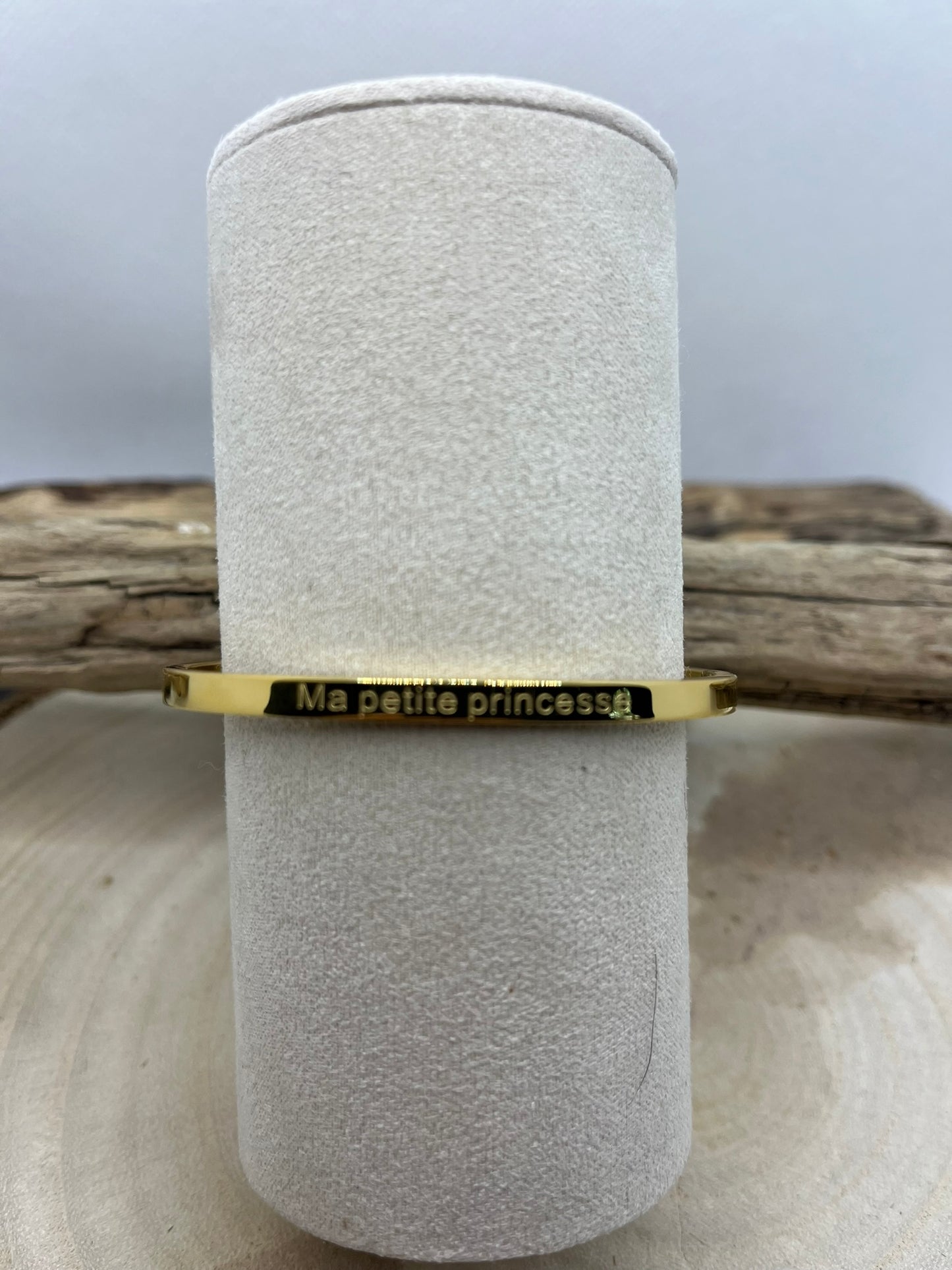 Bracelet Jonc message (Ma petite Princesse ) - Acier Inoxydable Doré
