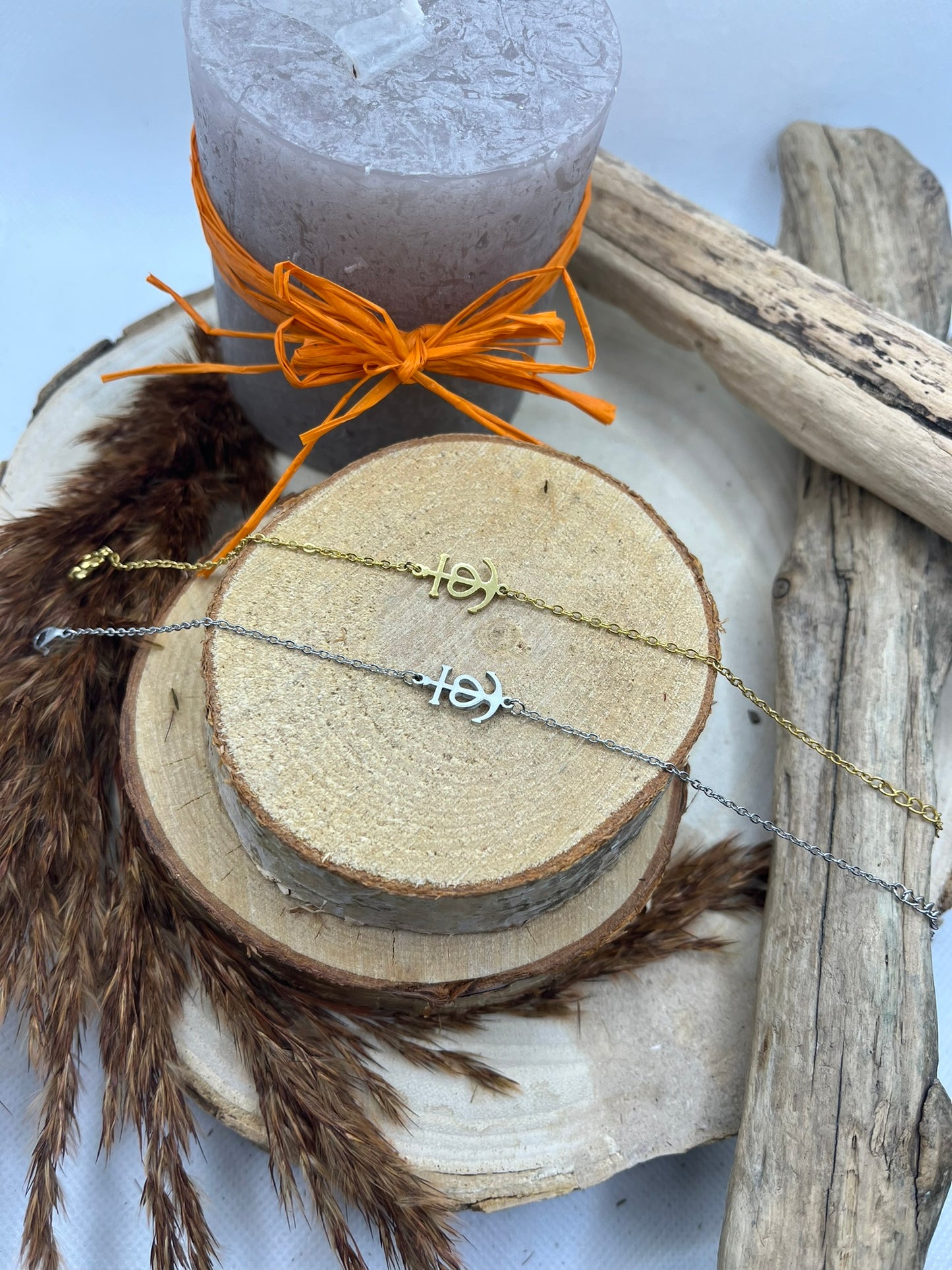 Bracelet chaine fine Croix de camargue - Acier inoxydable Doré ou en Argenté