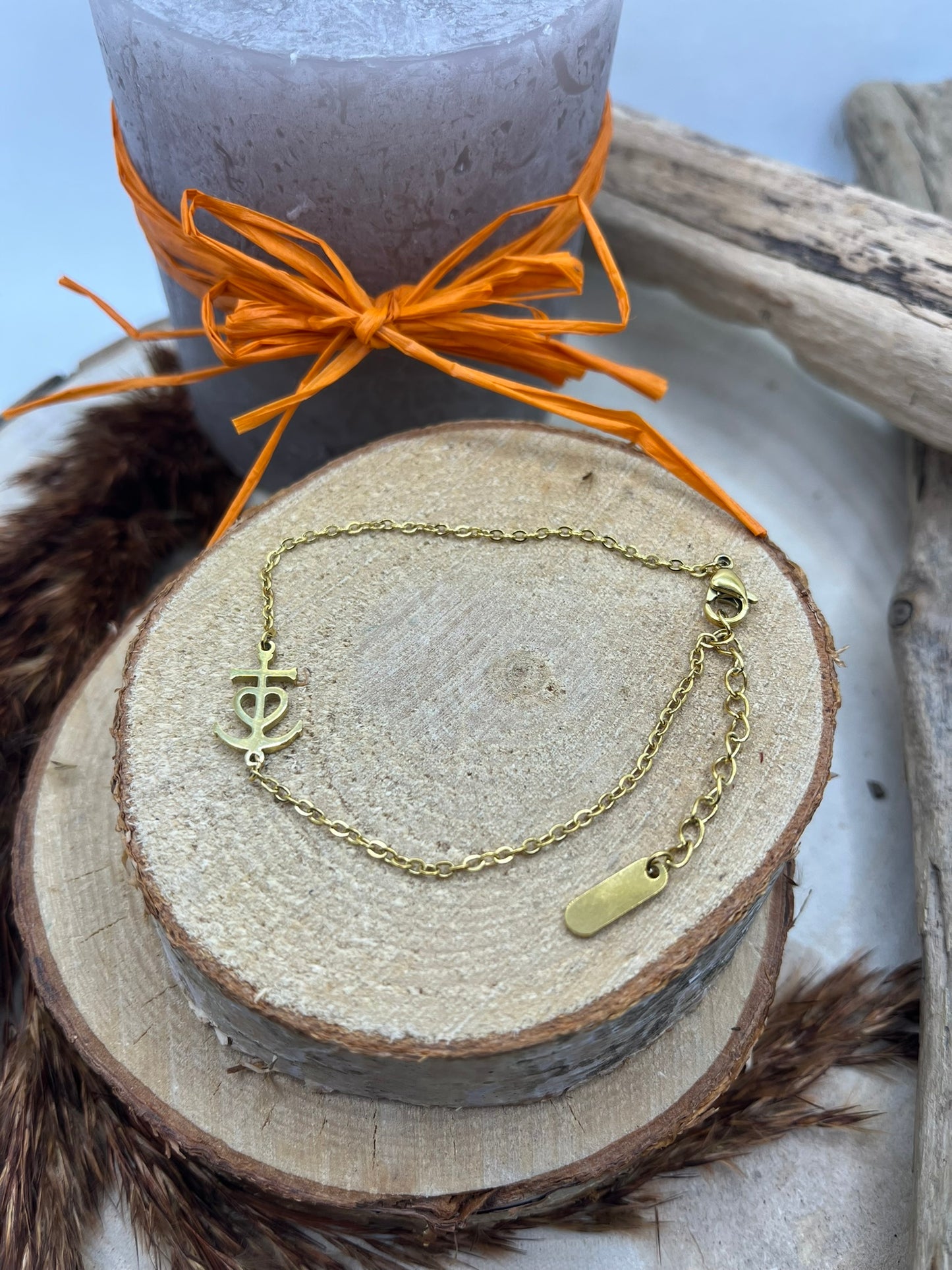 Bracelet chaine fine Croix de camargue - Acier inoxydable Doré ou en Argenté