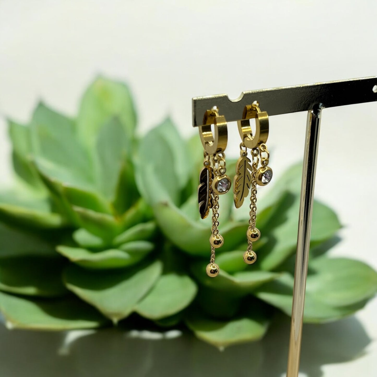 Boucles d'oreilles Créole Ornés de Pendentif Chic - Acier inoxydable Doré ou Argenté