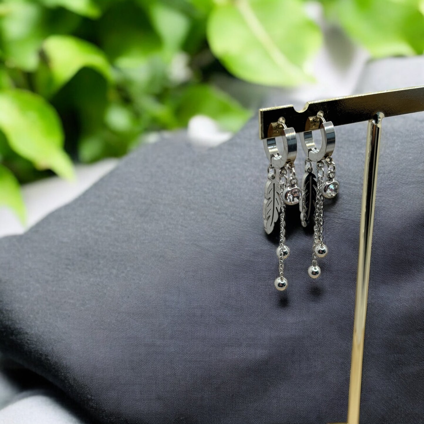 Boucles d'oreilles Créole Ornés de Pendentif Chic - Acier inoxydable Doré ou Argenté