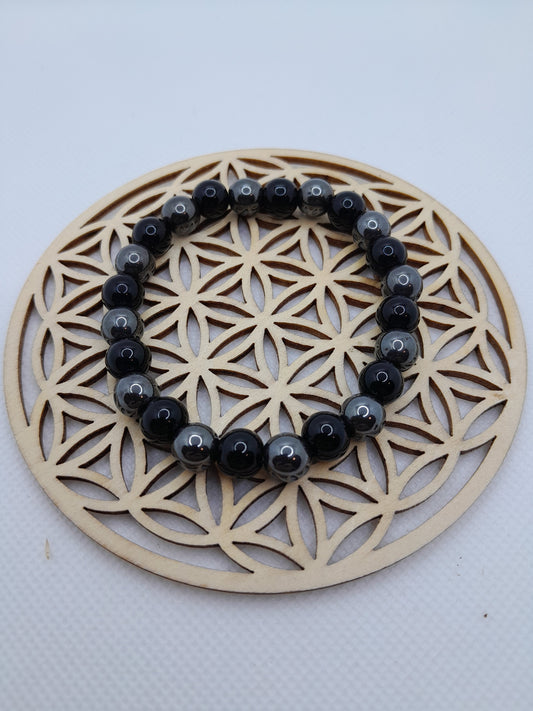 Bracelets Pierres naturelles - Onyx - Hématite 8 mm