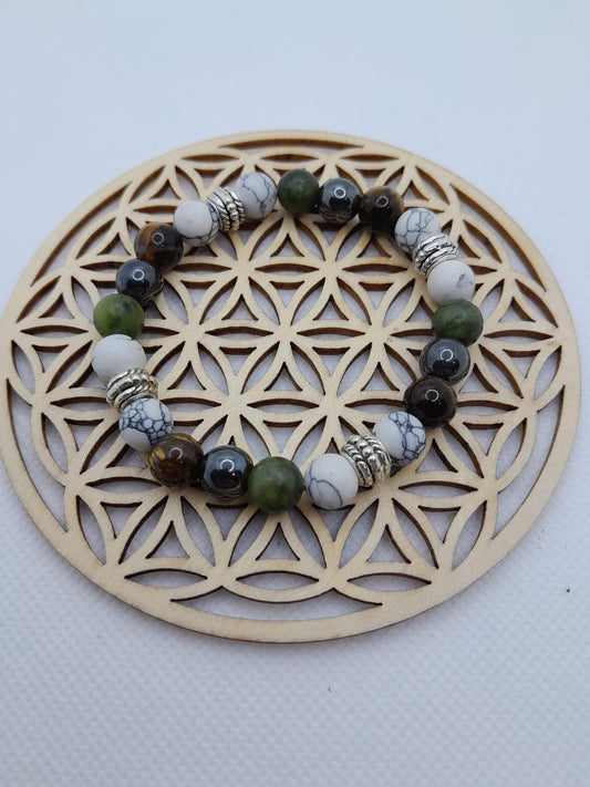 Bracelets Pierres - Oeil de Tigre / Hématite / Howlite / Jade néphrite 8 mm