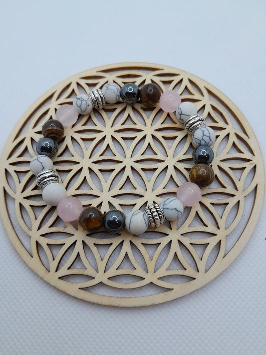 Bracelets Pierres - Oeil de Tigre / Hématite / Howlite / Quartz Rose 8 mm