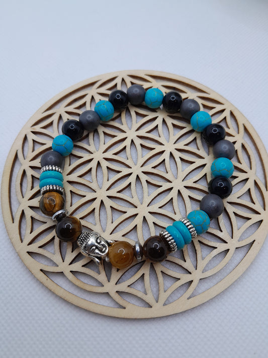 Bracelets en Pierre Naturelle - Oeil de Tigre / Hématite / Turquoise / Onyx / Bouddha