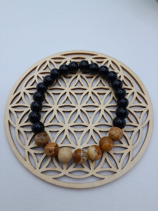 Bracelets en Pierre Naturelle - Jaspe Brun / Onyx