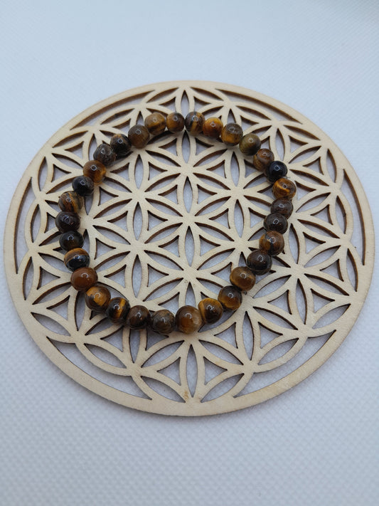 Bracelet en Pierre Naturelle - Oeil de Tigre - 6 mm