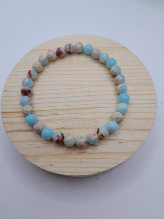 Bracelet en Pierre Naturelle - Jaspe impérial des sédiments naturel - 6 mm
