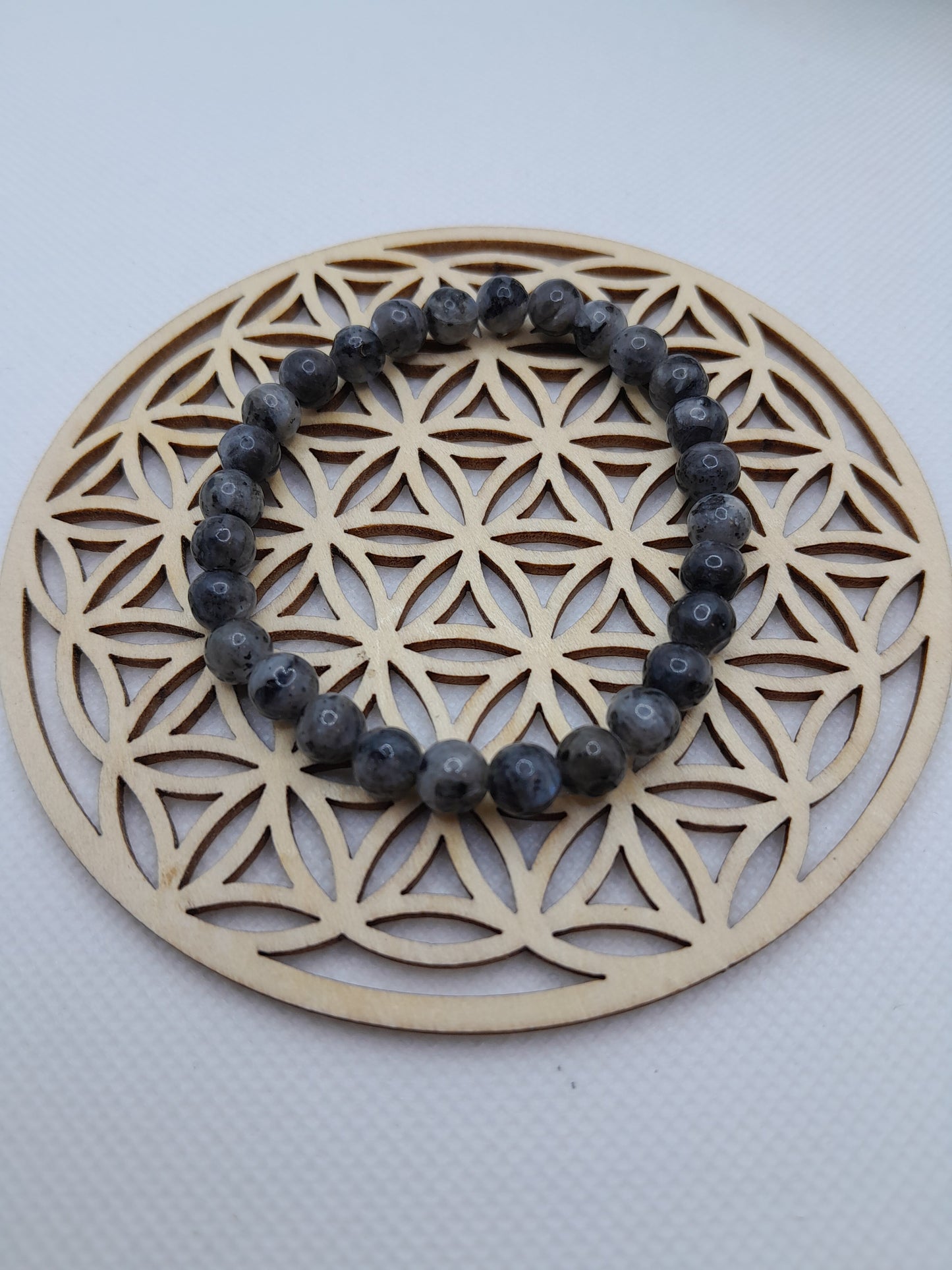 Bracelet en pierre Naturelle - Labradorite Foncé - 6 mm