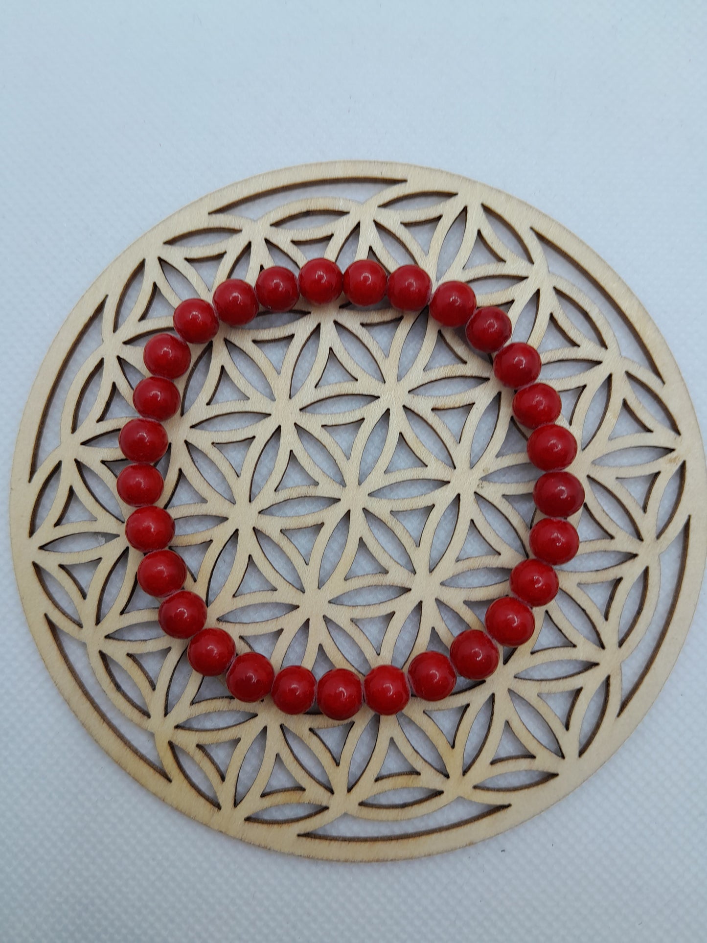 Bracelet en Pierre Naturelle - Jade Rouge - 6 mm