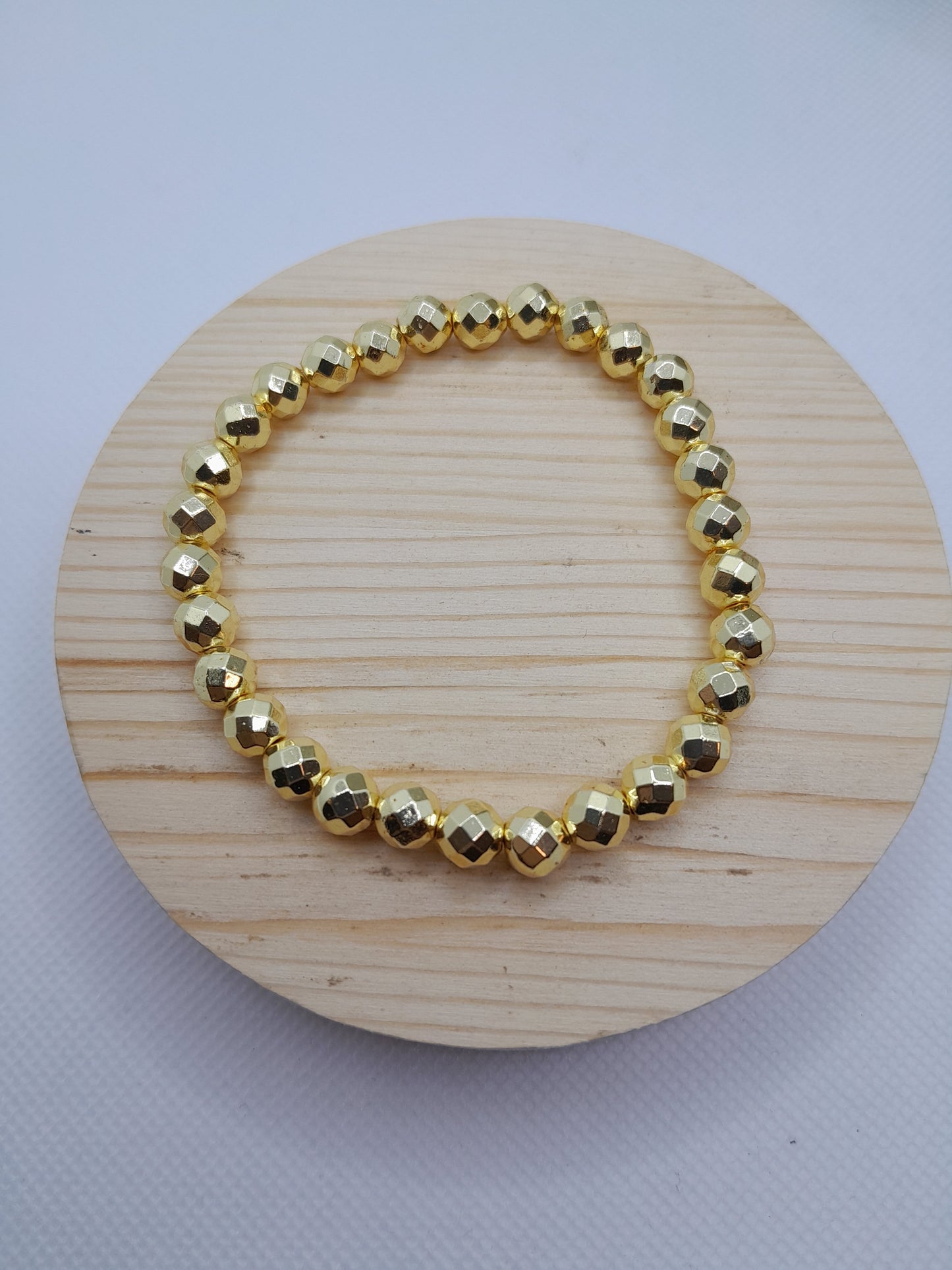 Bracelet en Pierre Naturelle - Hématite Doré - 6 mm