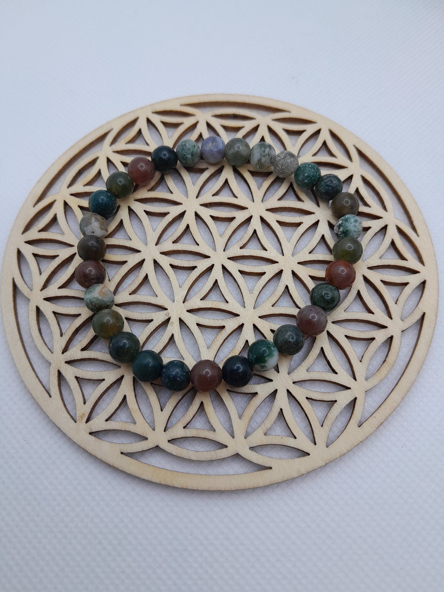 Bracelet en Pierre Naturelle - Agate Indienne - 6 mm