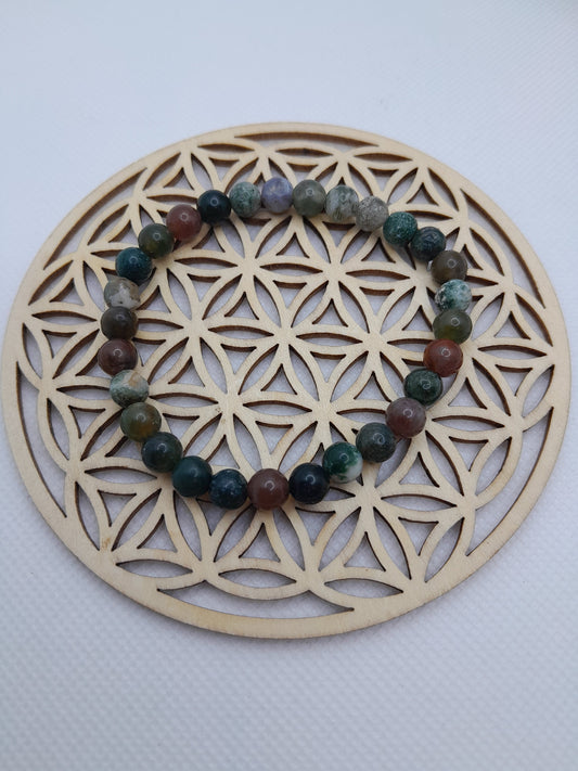 Bracelet en Pierre Naturelle - Agate Indienne - 6 mm