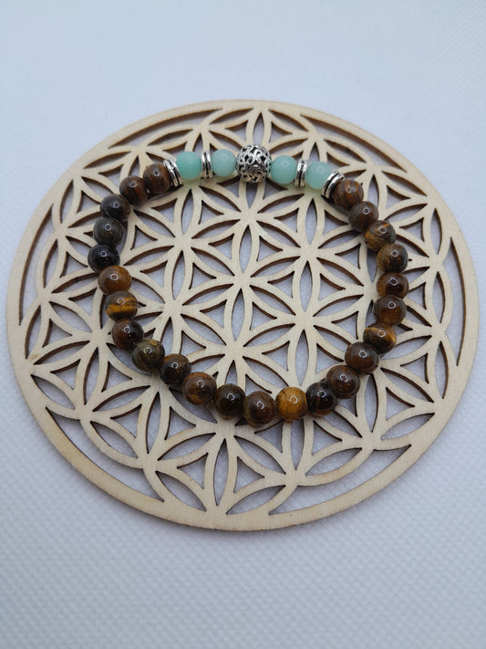 Bracelet en Pierre Naturelle - Oeil de Tigre / Jade / Perles fantaisie
