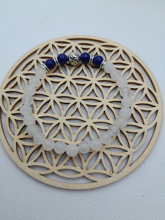 Bracelet en Pierre Naturelle - Pierre de Lune / Perles fantaisie
