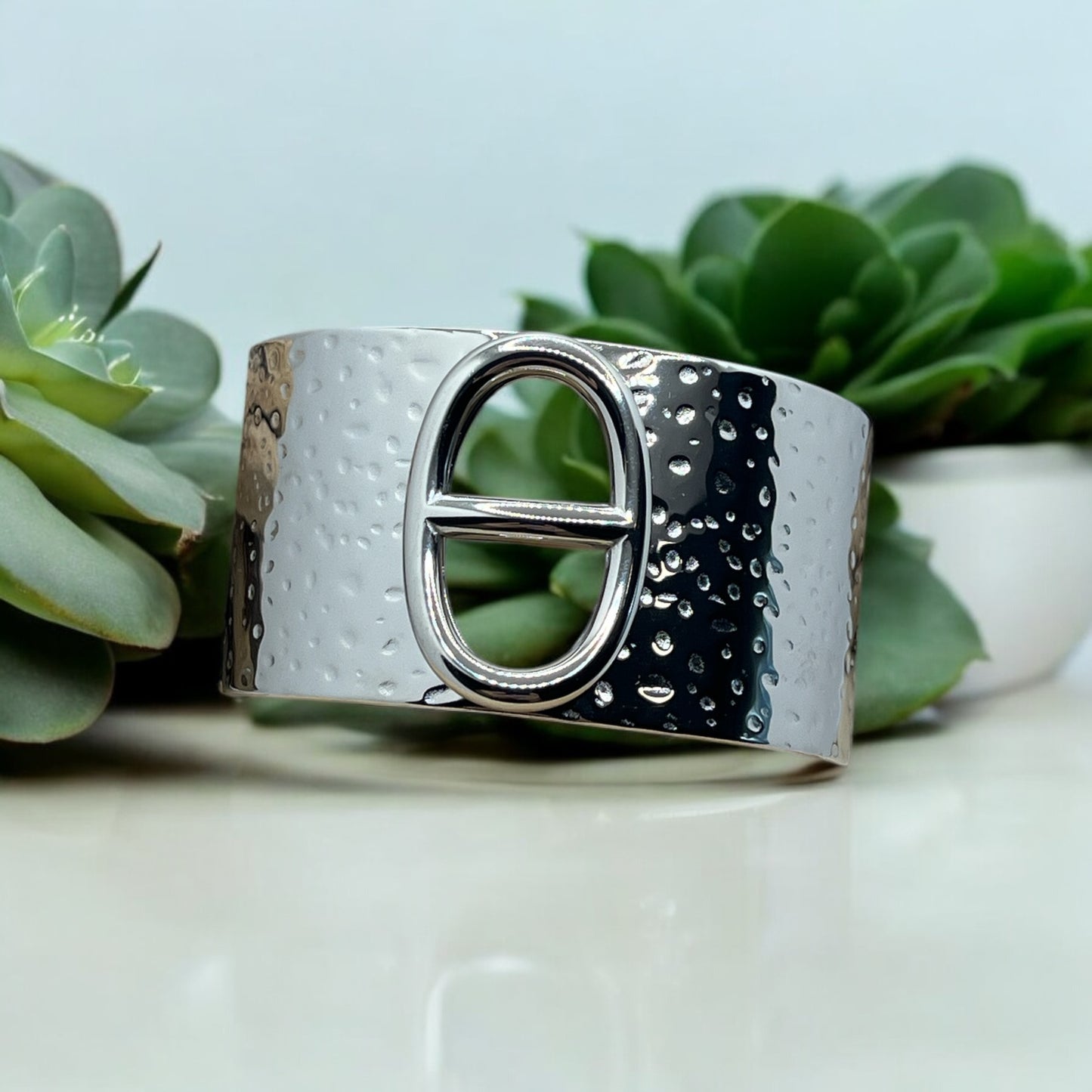 Bracelet JONC Large élégant mode - Acier Inoxydable en Doré ou en Argenté